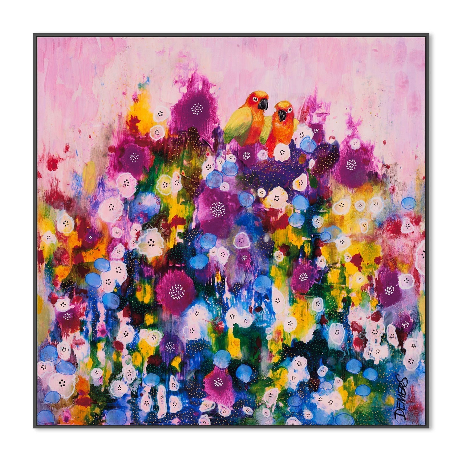 wall-art-print-canvas-poster-framed-Sun Parakeets In Love , By Sylvie Demers-GIOIA-WALL-ART