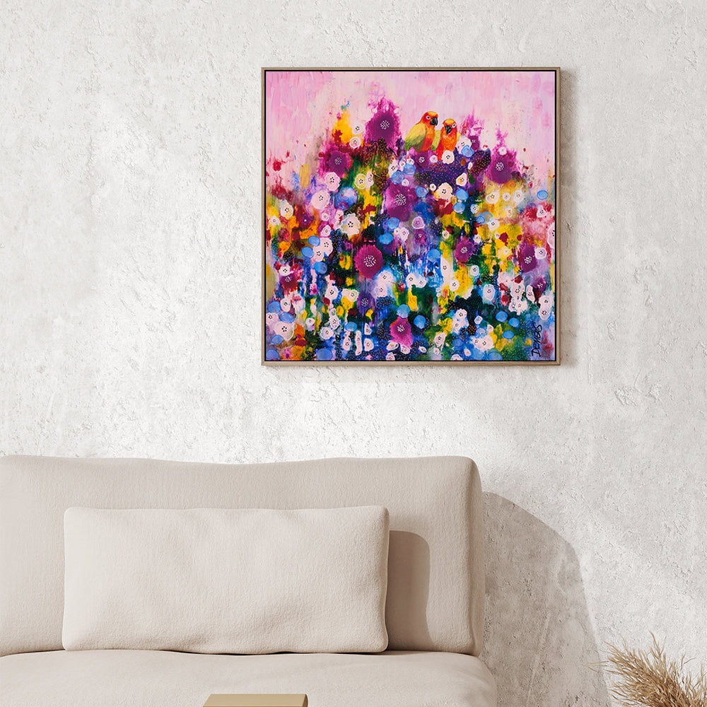 wall-art-print-canvas-poster-framed-Sun Parakeets In Love , By Sylvie Demers-GIOIA-WALL-ART