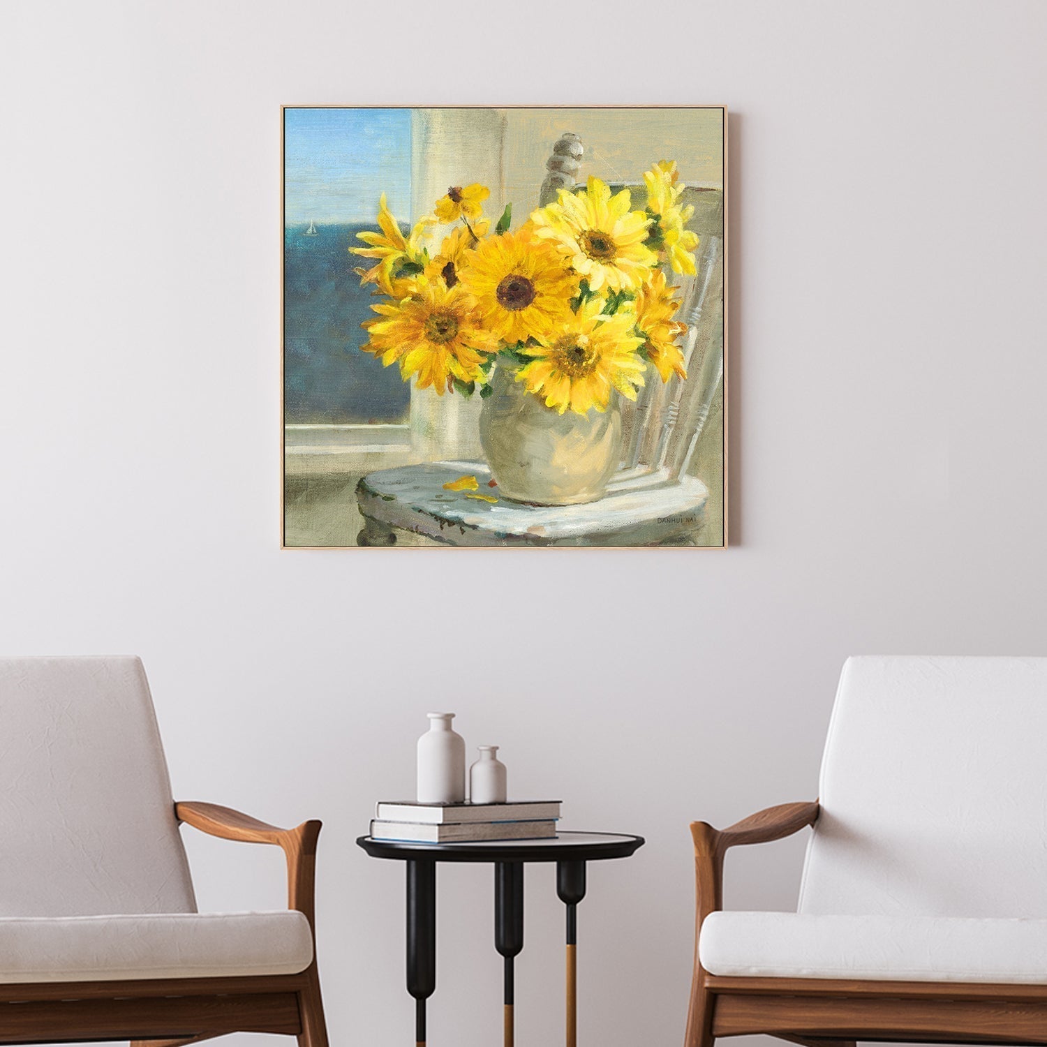 wall-art-print-canvas-poster-framed-Sunflowers by the Sea Light-by-Danhui Nai-Gioia Wall Art