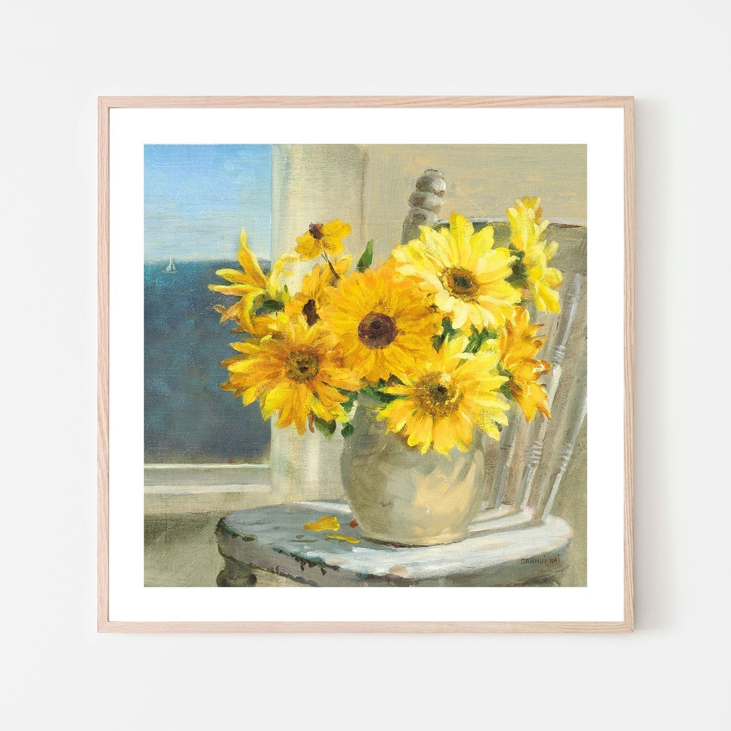 wall-art-print-canvas-poster-framed-Sunflowers by the Sea Light-by-Danhui Nai-Gioia Wall Art