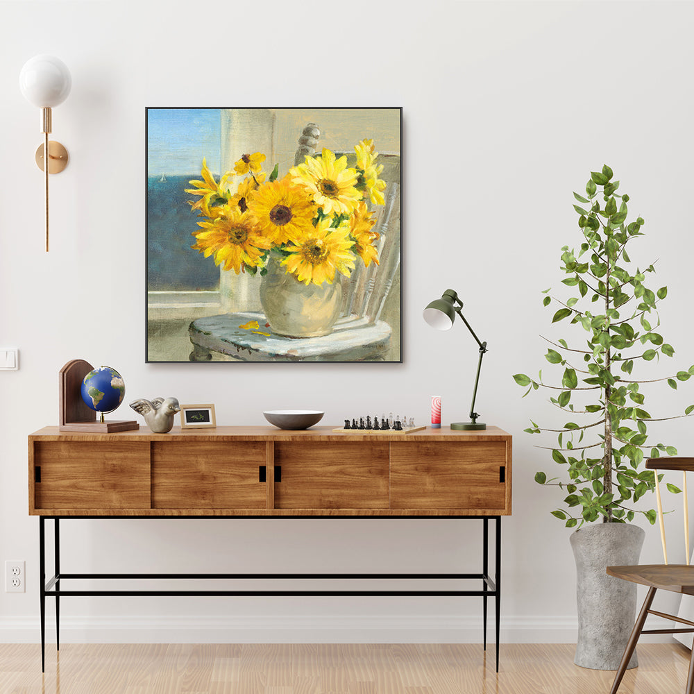 wall-art-print-canvas-poster-framed-Sunflowers by the Sea Light-by-Danhui Nai-Gioia Wall Art