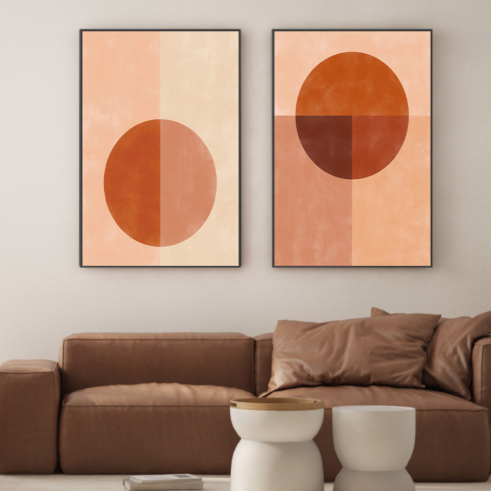 wall-art-print-canvas-poster-framed-Sunlit Minimalism, Style A & B, Set Of 2 , By Elena Ristova-GIOIA-WALL-ART