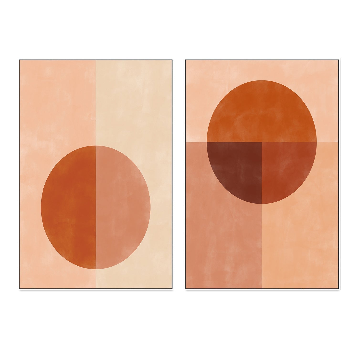 wall-art-print-canvas-poster-framed-Sunlit Minimalism, Style A & B, Set Of 2 , By Elena Ristova-GIOIA-WALL-ART