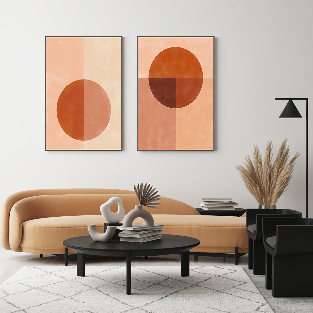 wall-art-print-canvas-poster-framed-Sunlit Minimalism, Style A & B, Set Of 2 , By Elena Ristova-GIOIA-WALL-ART