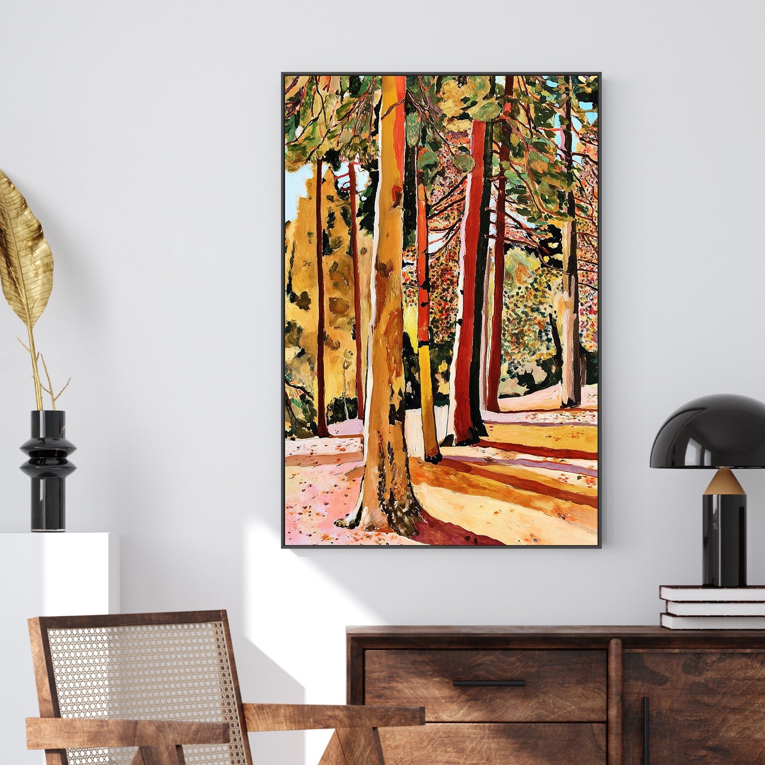 wall-art-print-canvas-poster-framed-Sunlit Pines-7