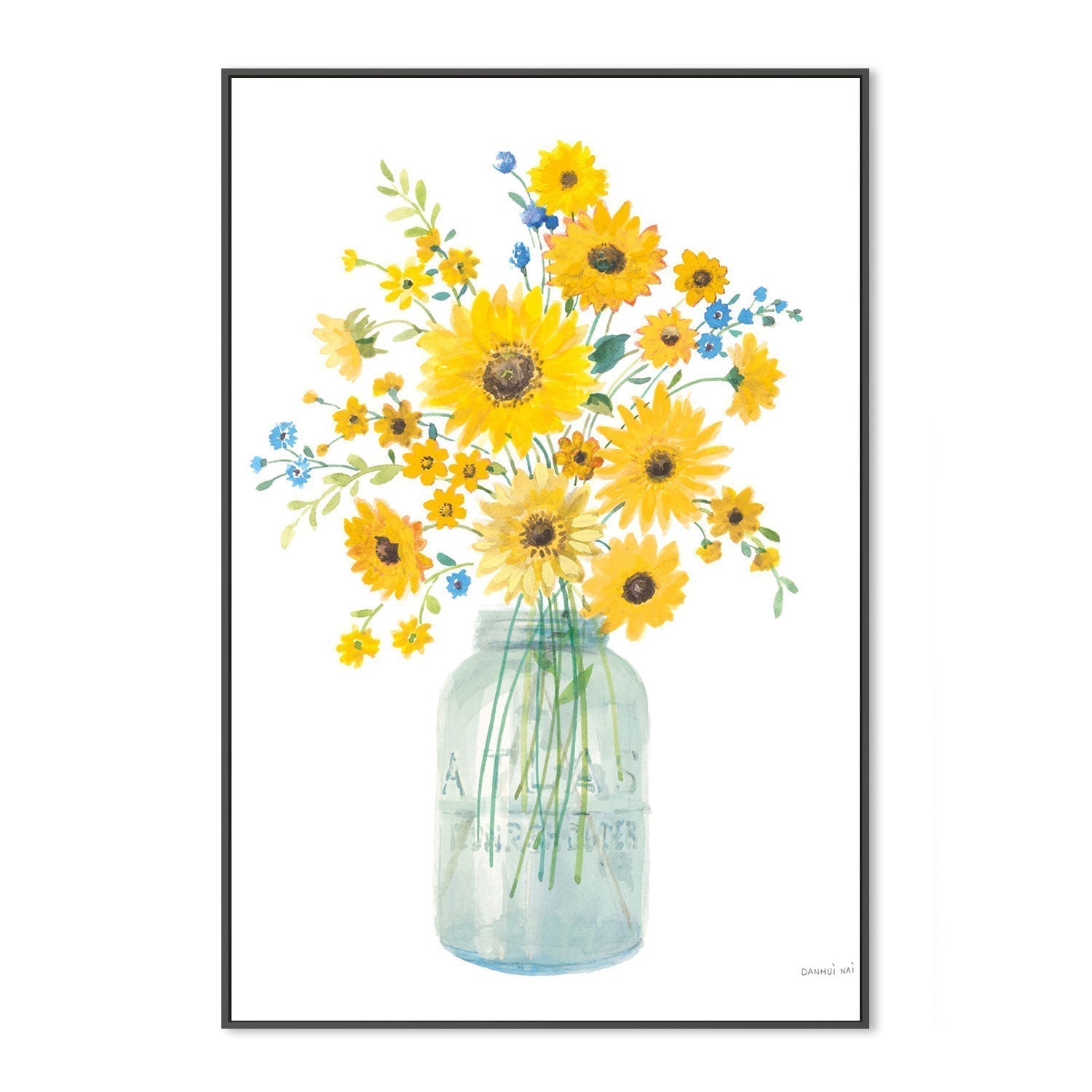 wall-art-print-canvas-poster-framed-Sunshine Bouquet, Light in Jar-by-Danhui Nai-Gioia Wall Art