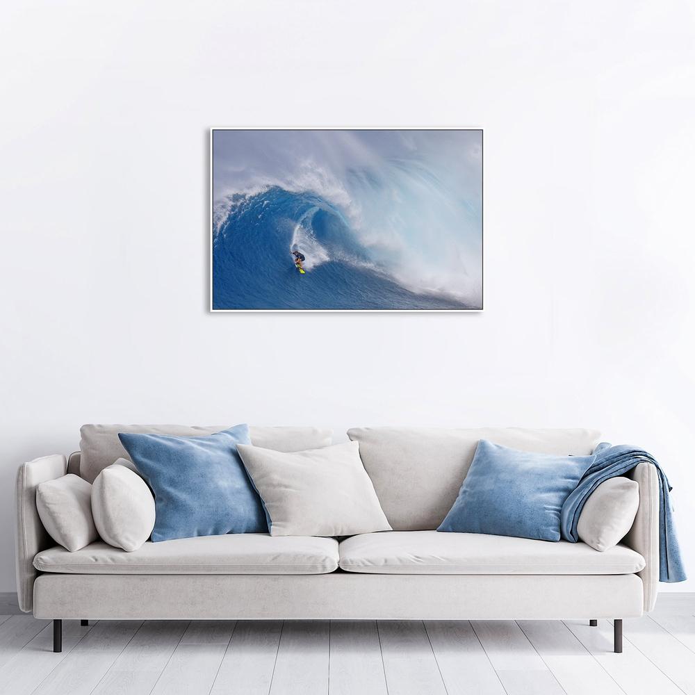 Surfing Jaws, by Peter Stahl-Framed-Canvas-Print-Poster-Gioia Wall Art