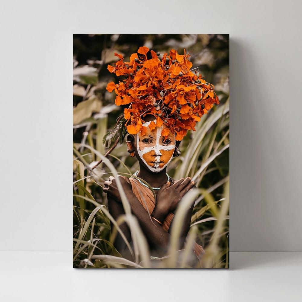 wall-art-print-canvas-poster-framed-Suri Boy And Flowers, By Vedran Vidak-by-Plus X Studio-Gioia Wall Art