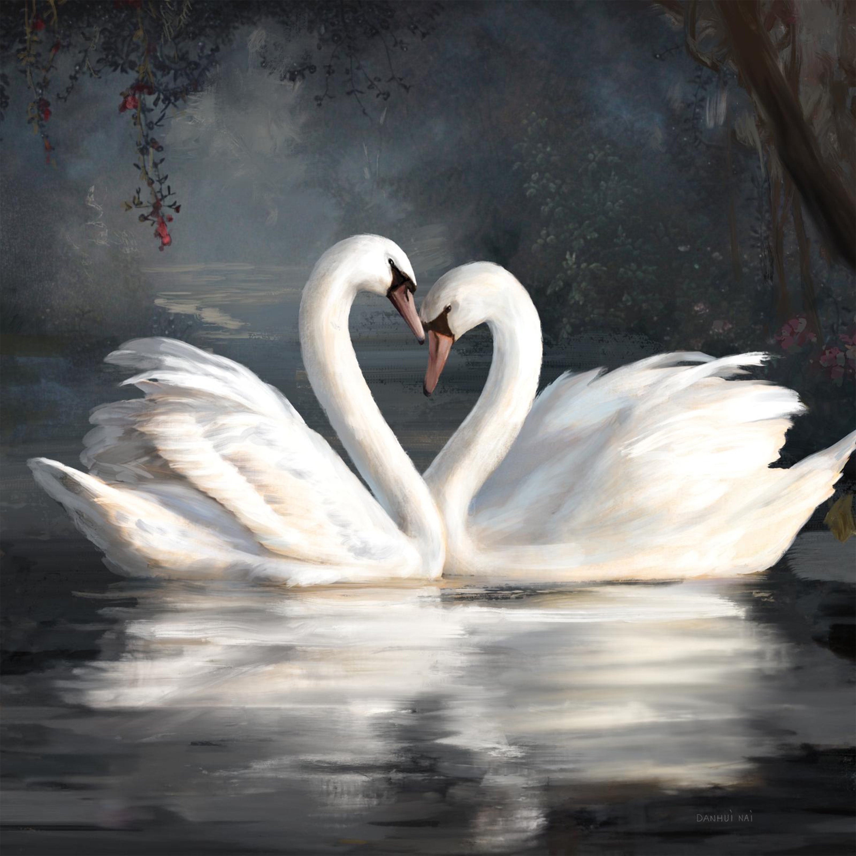 wall-art-print-canvas-poster-framed-Swan Lake No Flowers-1