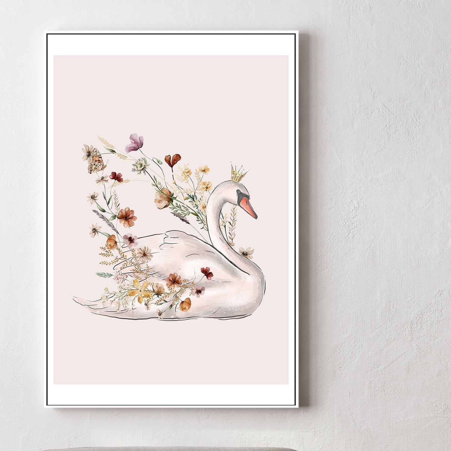 wall-art-print-canvas-poster-framed-Swan, Style A , By At Viv Home Prints-2