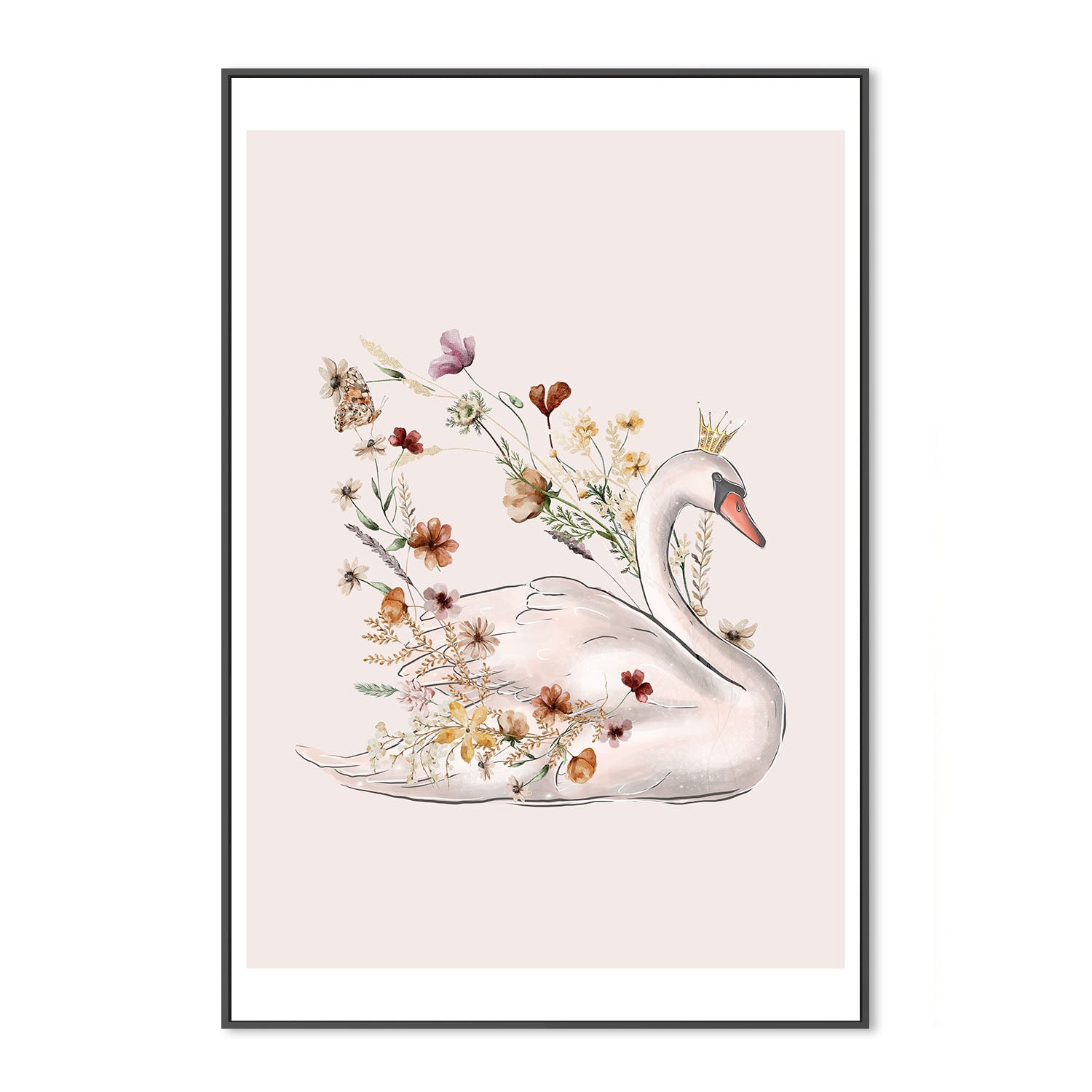 wall-art-print-canvas-poster-framed-Swan, Style A , By At Viv Home Prints-3