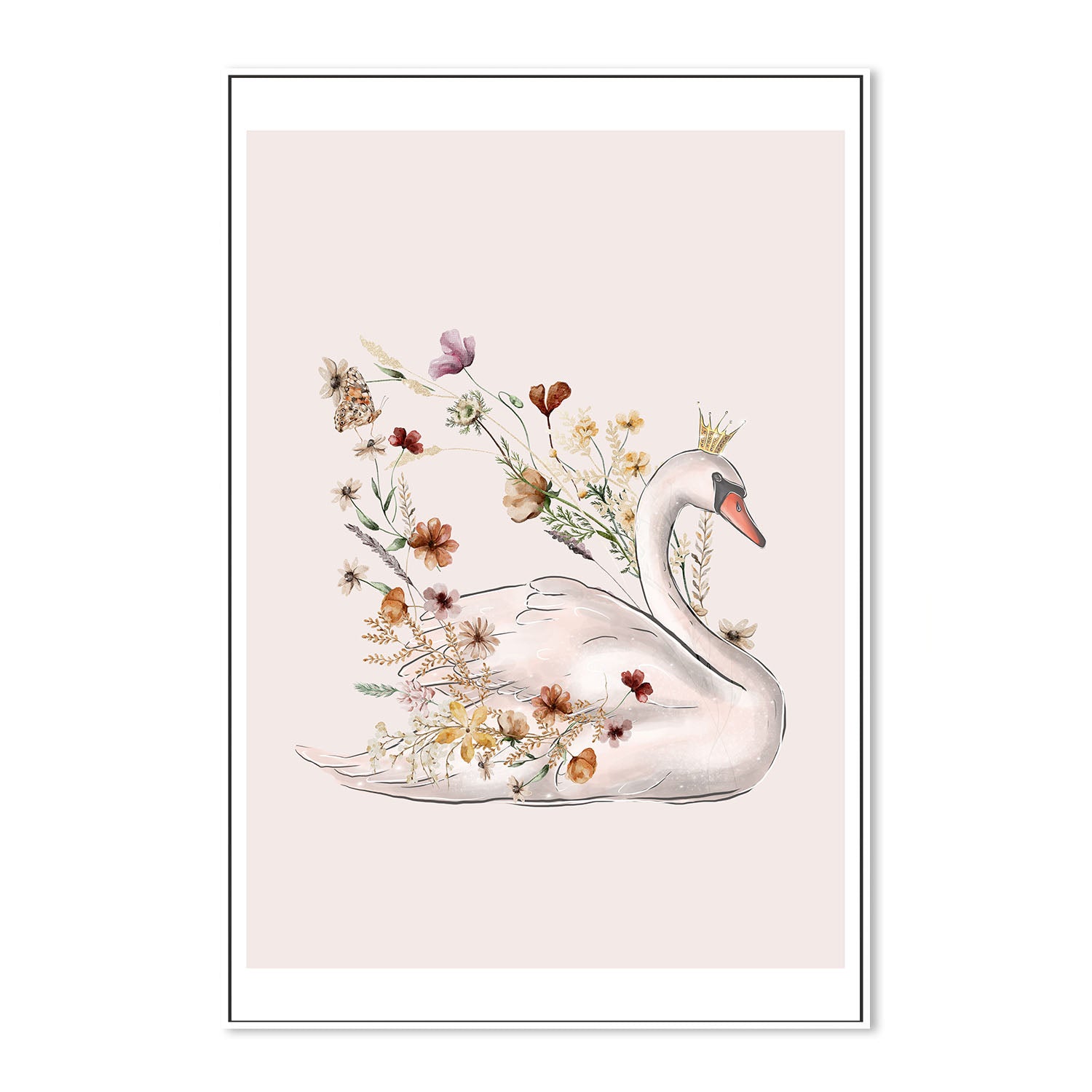 wall-art-print-canvas-poster-framed-Swan, Style A , By At Viv Home Prints-5