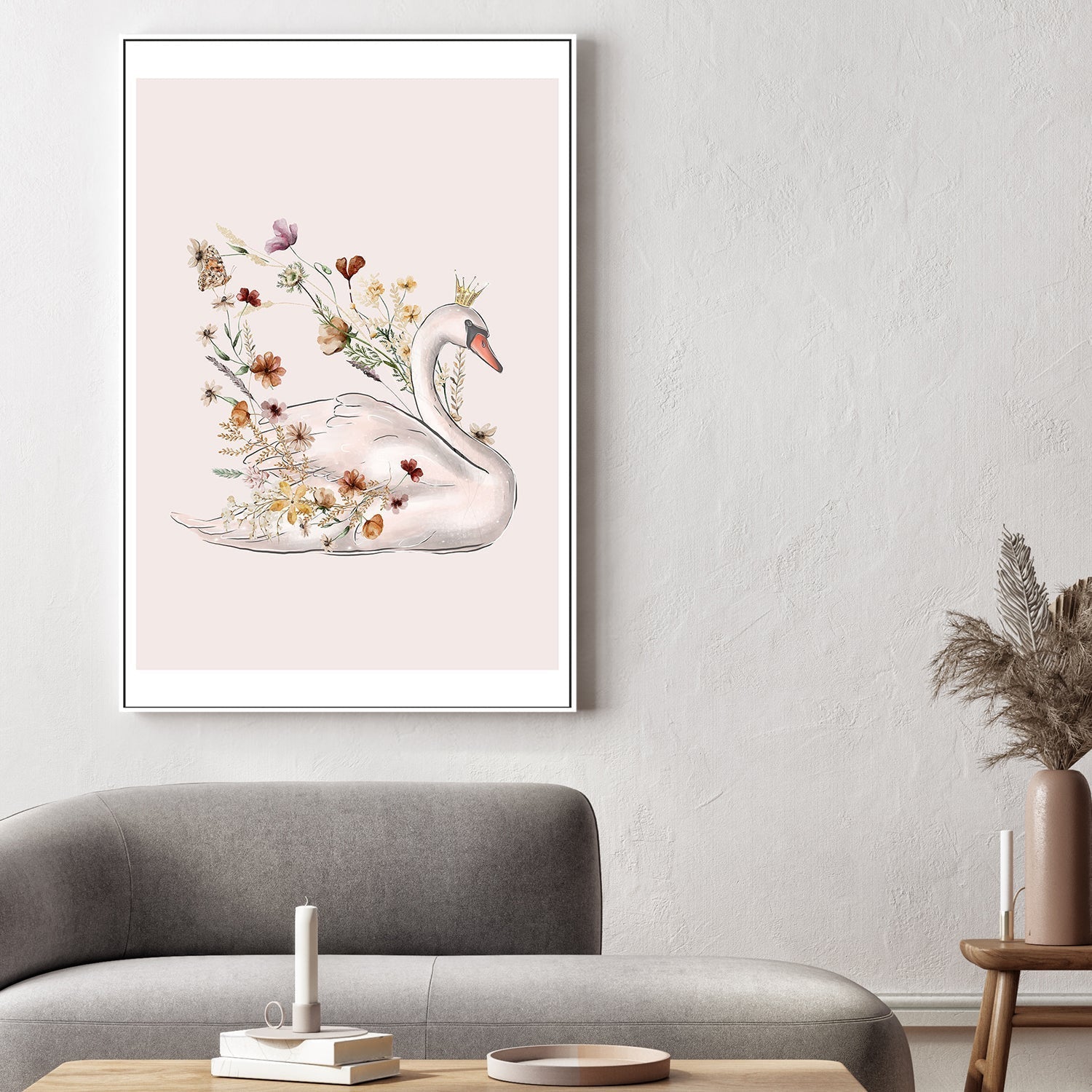 wall-art-print-canvas-poster-framed-Swan, Style A , By At Viv Home Prints-7