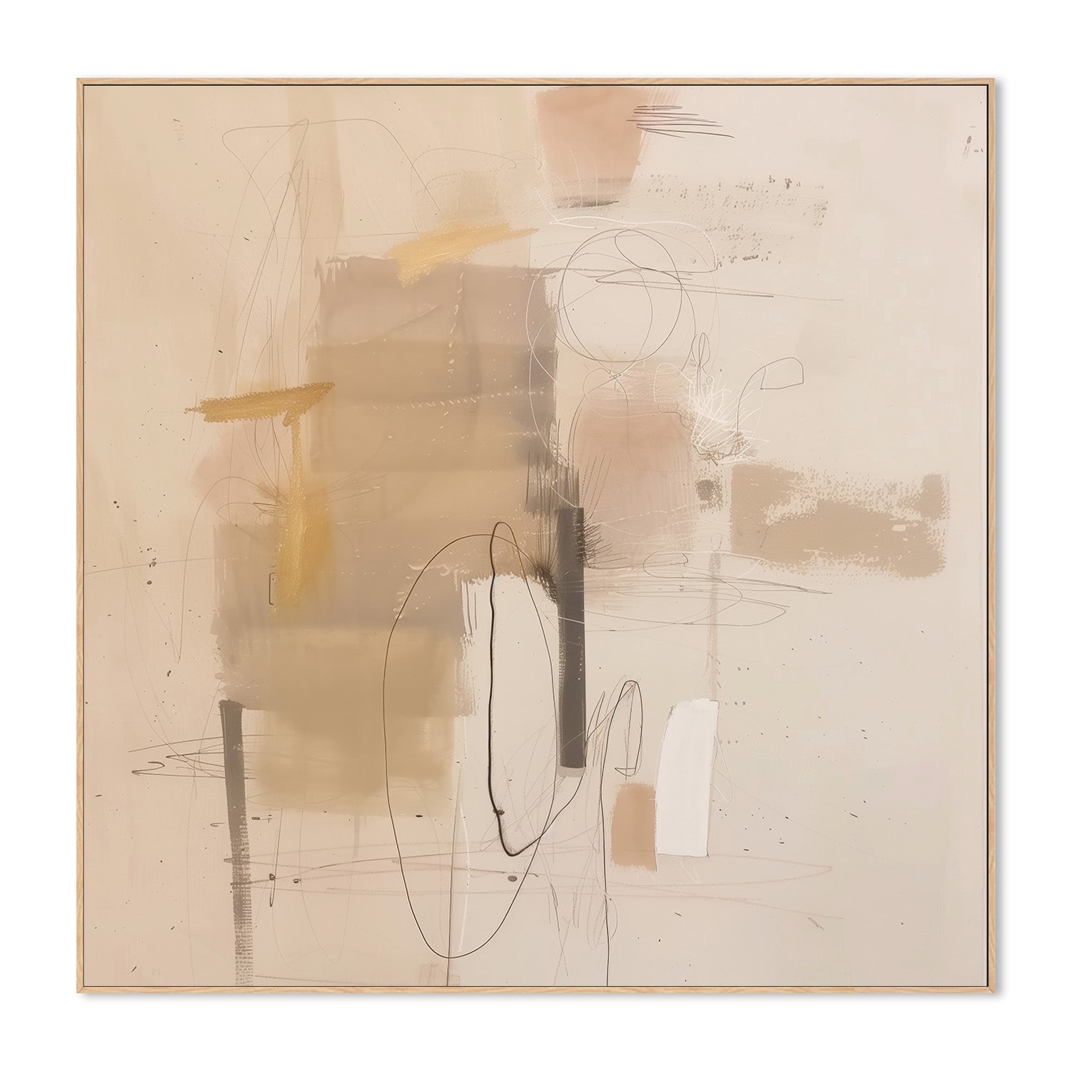 wall-art-print-canvas-poster-framed-Tan and Black Abstract-4