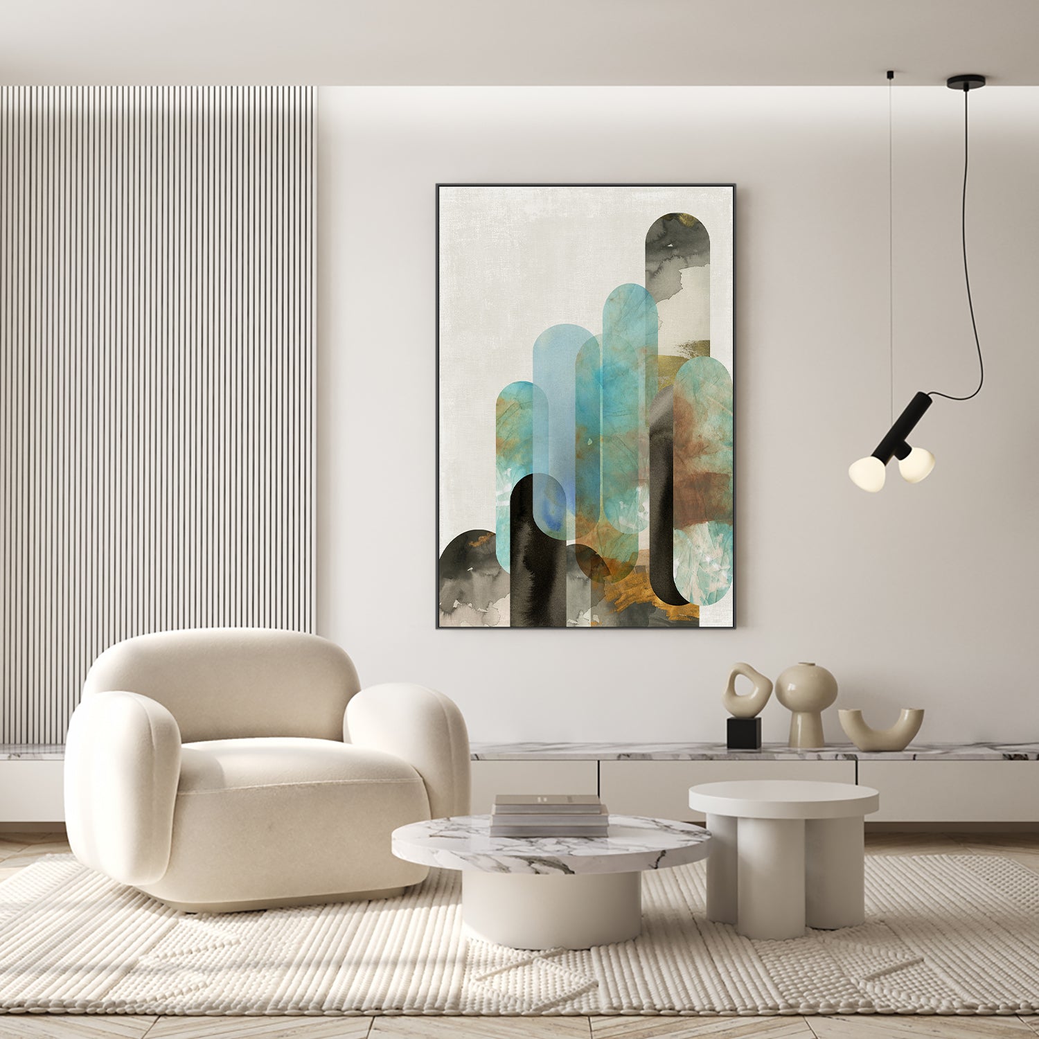 wall-art-print-canvas-poster-framed-Teal Arches, Style A-7