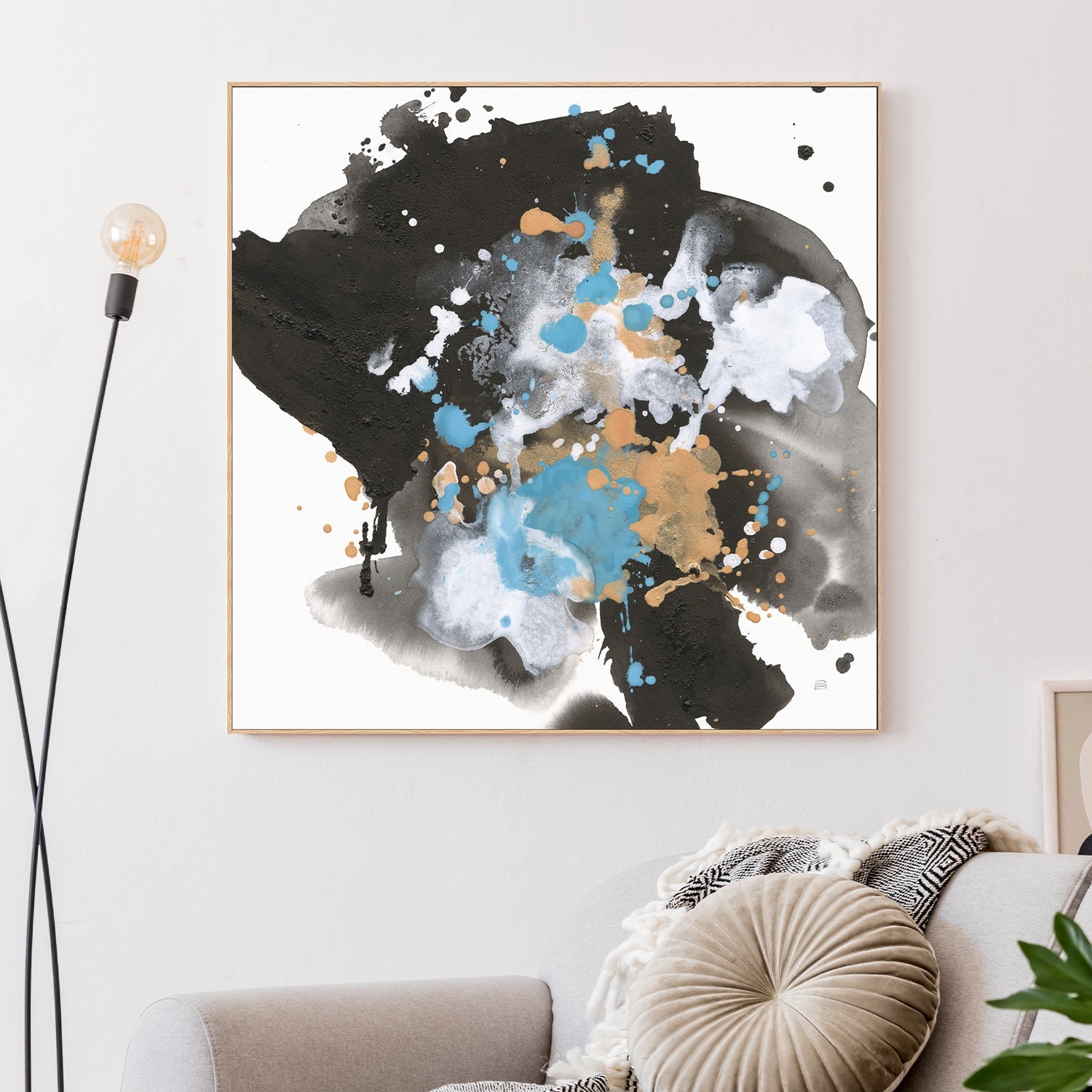 wall-art-print-canvas-poster-framed-Teal Chaos, Style A-2