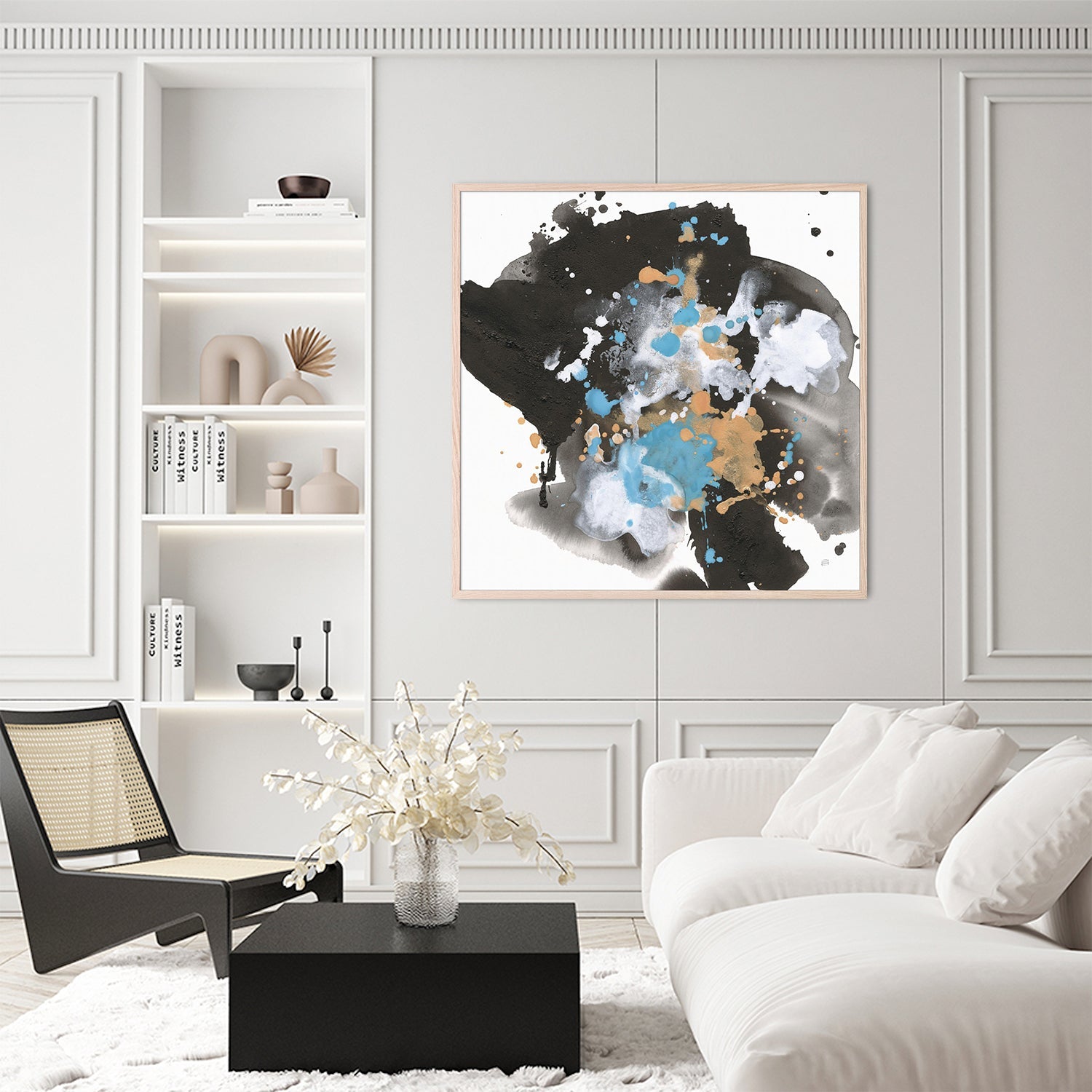 wall-art-print-canvas-poster-framed-Teal Chaos, Style A-8