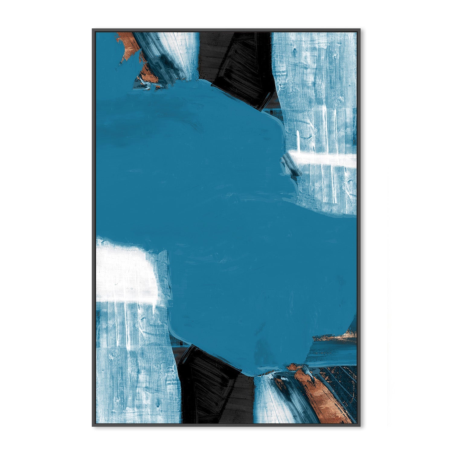 wall-art-print-canvas-poster-framed-Teal Gold Shapes, Style A-3