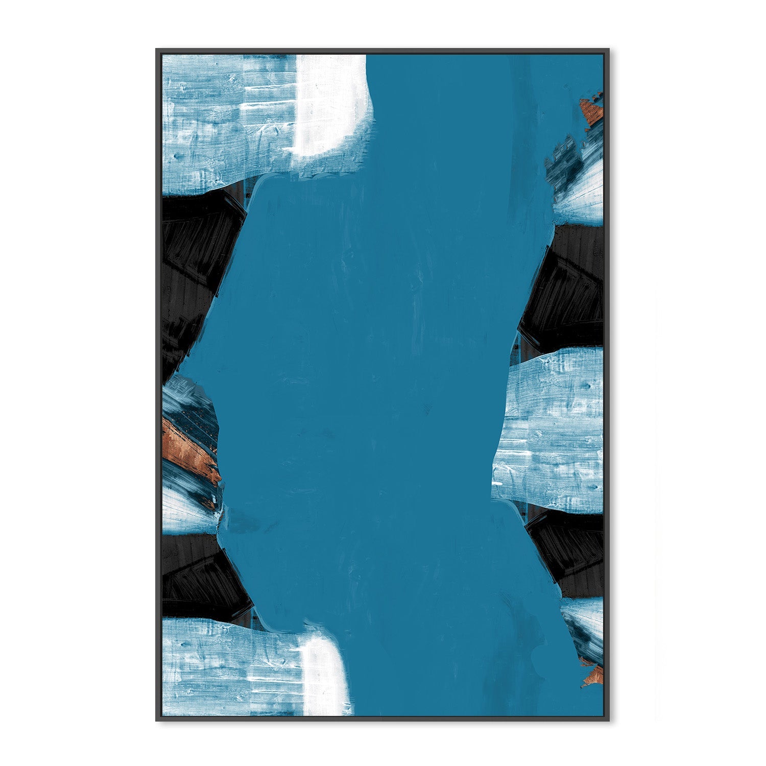 wall-art-print-canvas-poster-framed-Teal Gold Shapes, Style B-3