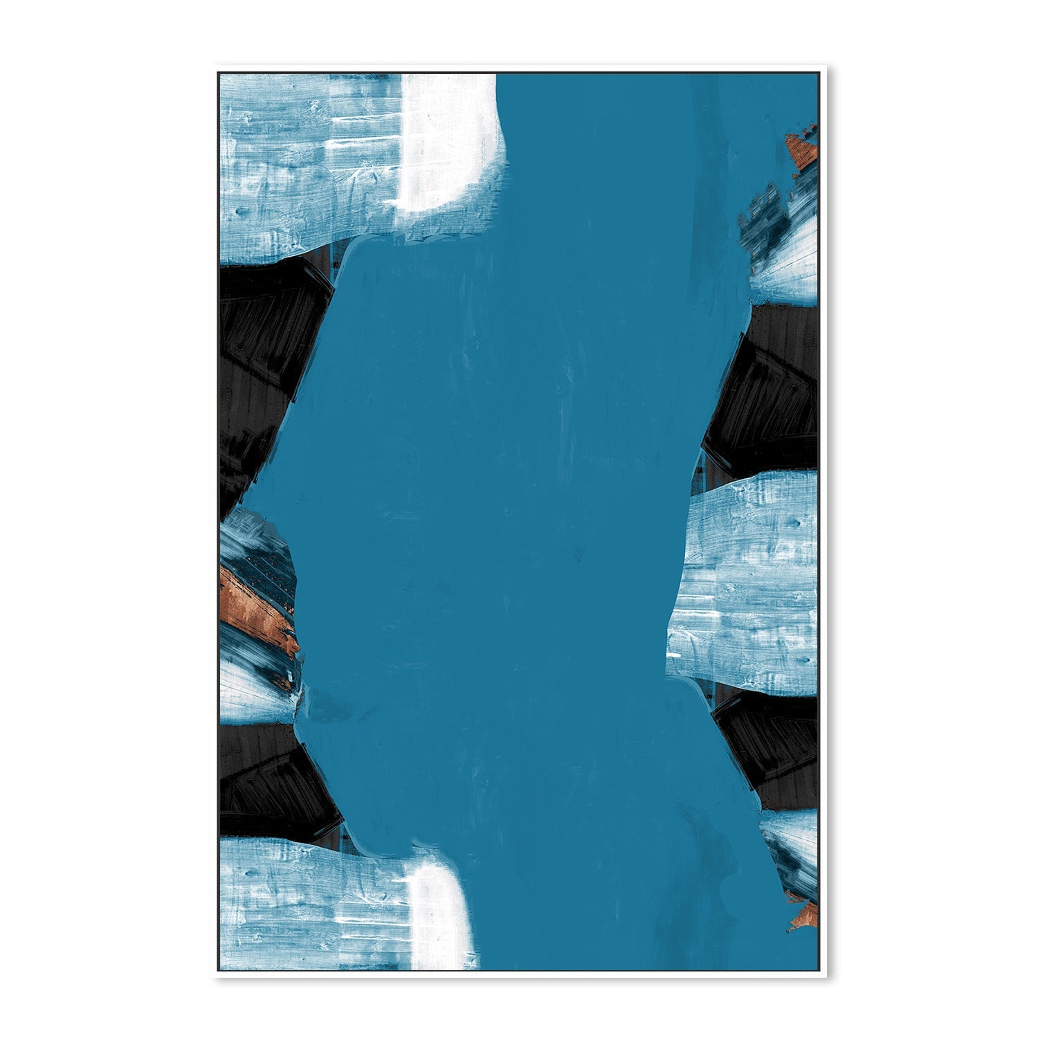 wall-art-print-canvas-poster-framed-Teal Gold Shapes, Style B-5