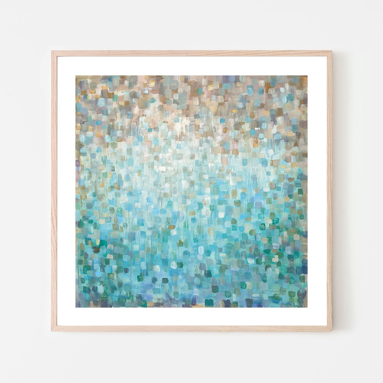 wall-art-print-canvas-poster-framed-Teal Rainfall , By Danhui Nai-GIOIA-WALL-ART