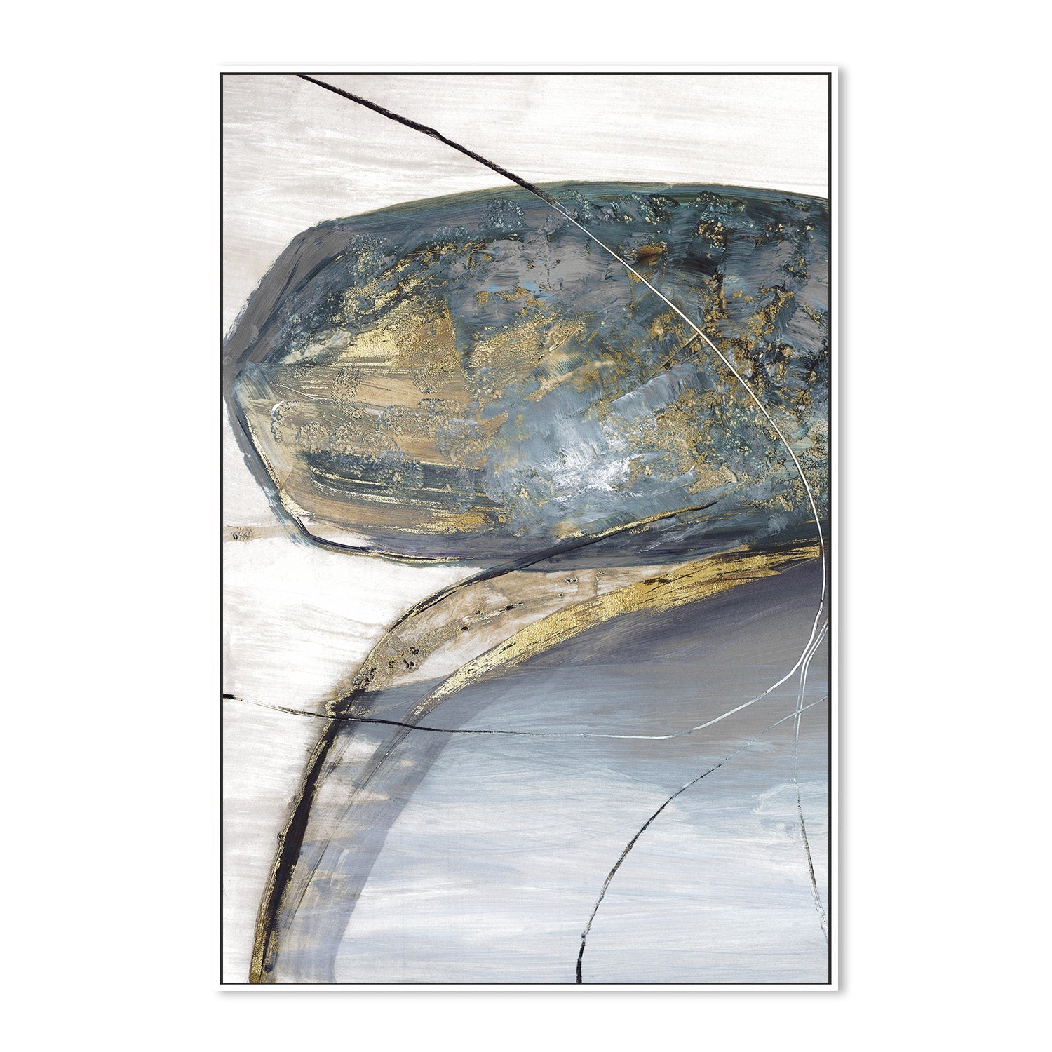 wall-art-print-canvas-poster-framed-Teal Stones, Style A , By Tom Reeves-5
