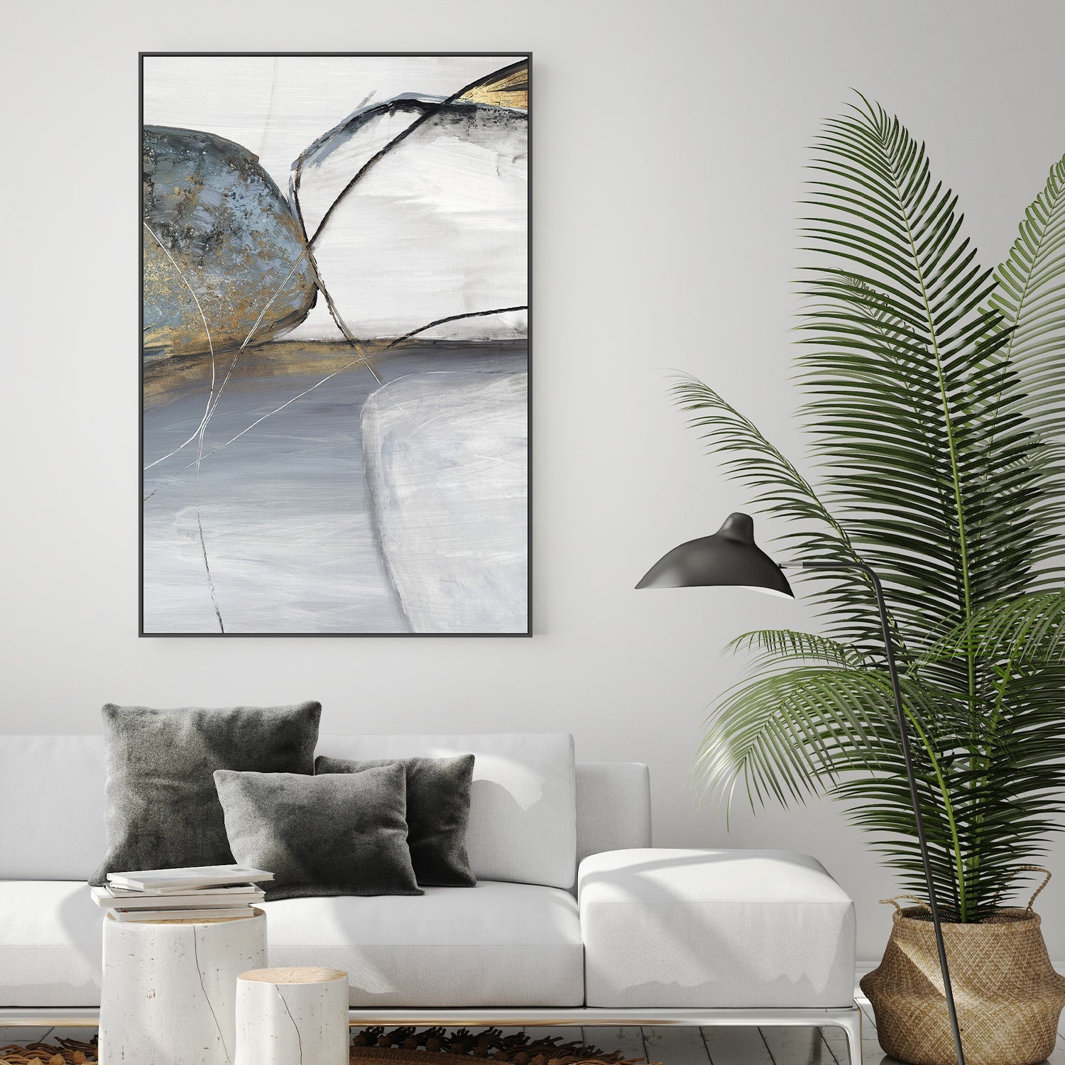 wall-art-print-canvas-poster-framed-Teal Stones, Style B , By Tom Reeves-7