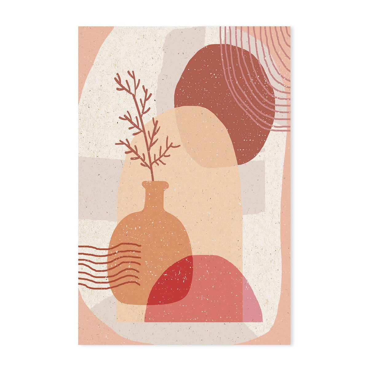 wall-art-print-canvas-poster-framed-Terracotta Abstract Pot Plant, By Aylin Demir-GIOIA-WALL-ART