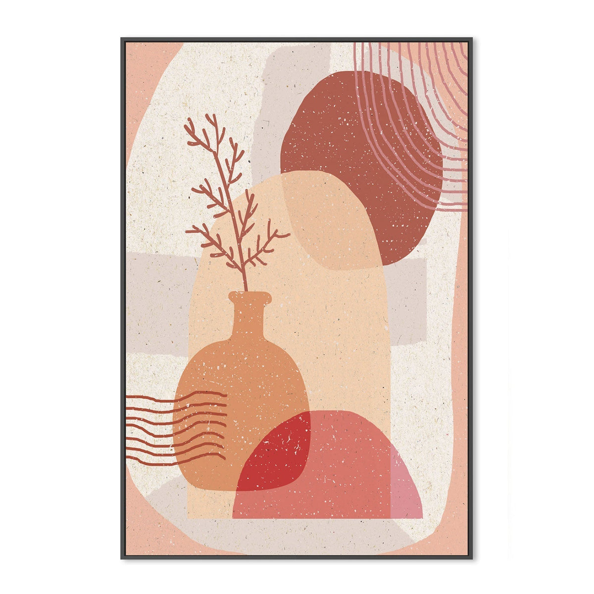 wall-art-print-canvas-poster-framed-Terracotta Abstract Pot Plant, By Aylin Demir-GIOIA-WALL-ART