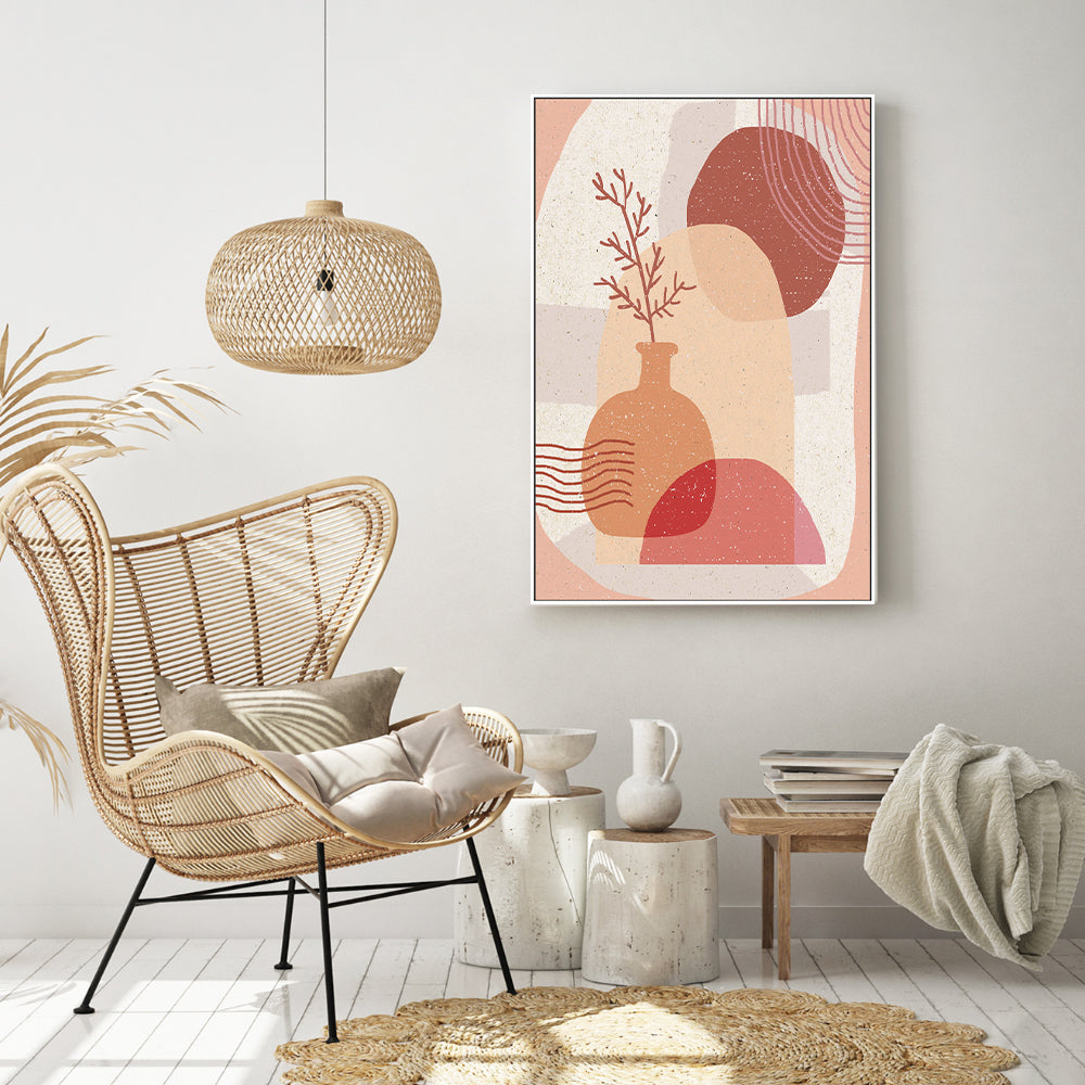 wall-art-print-canvas-poster-framed-Terracotta Abstract Pot Plant, By Aylin Demir-GIOIA-WALL-ART