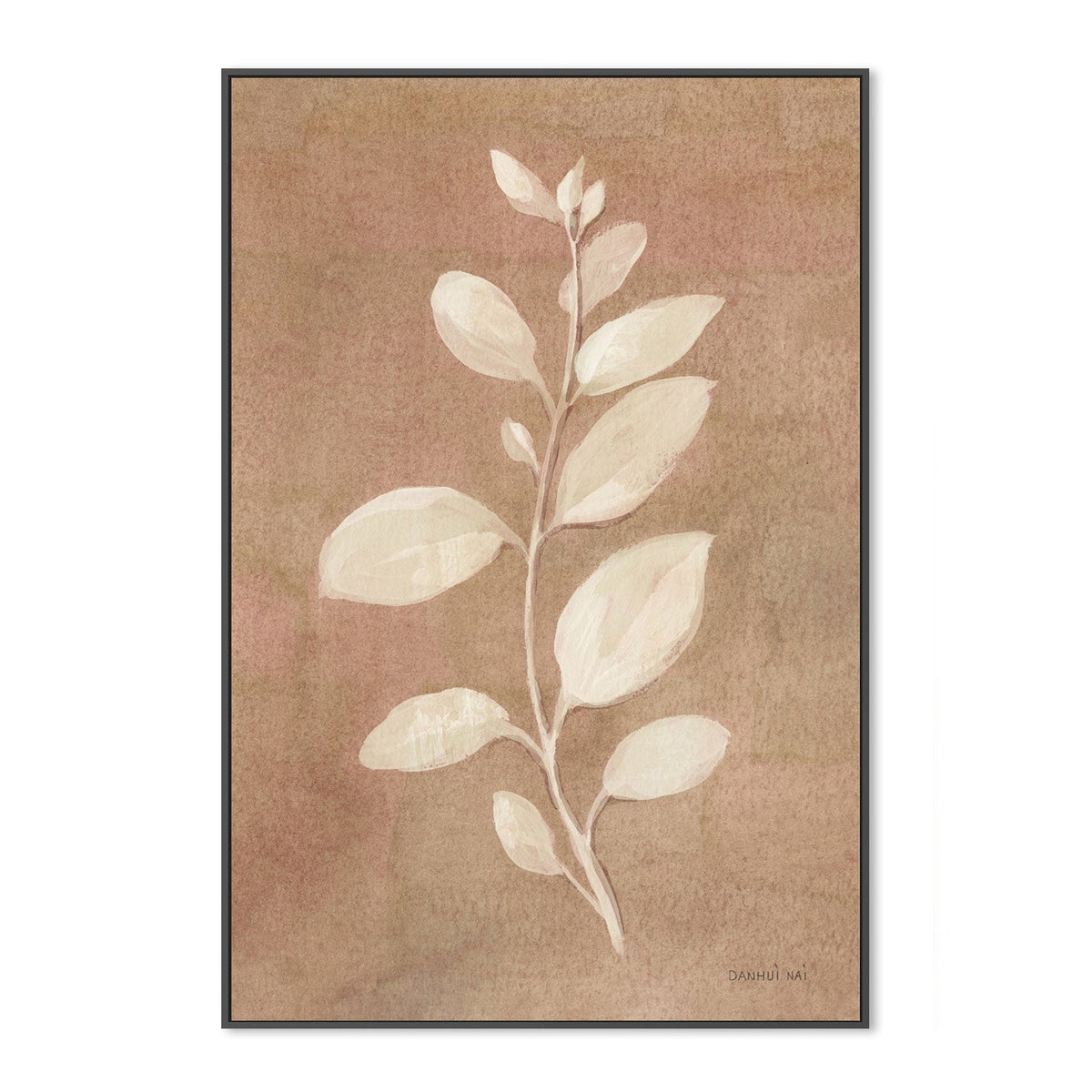 wall-art-print-canvas-poster-framed-Sage Leaves, Terracotta-by-Danhui Nai-Gioia Wall Art