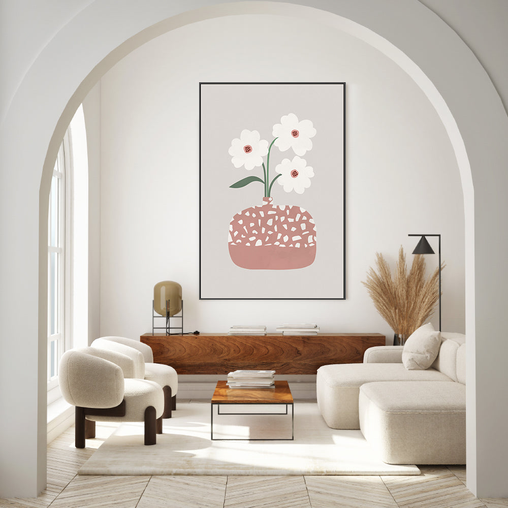wall-art-print-canvas-poster-framed-Terrazzo Flowers , By Pictufy-7