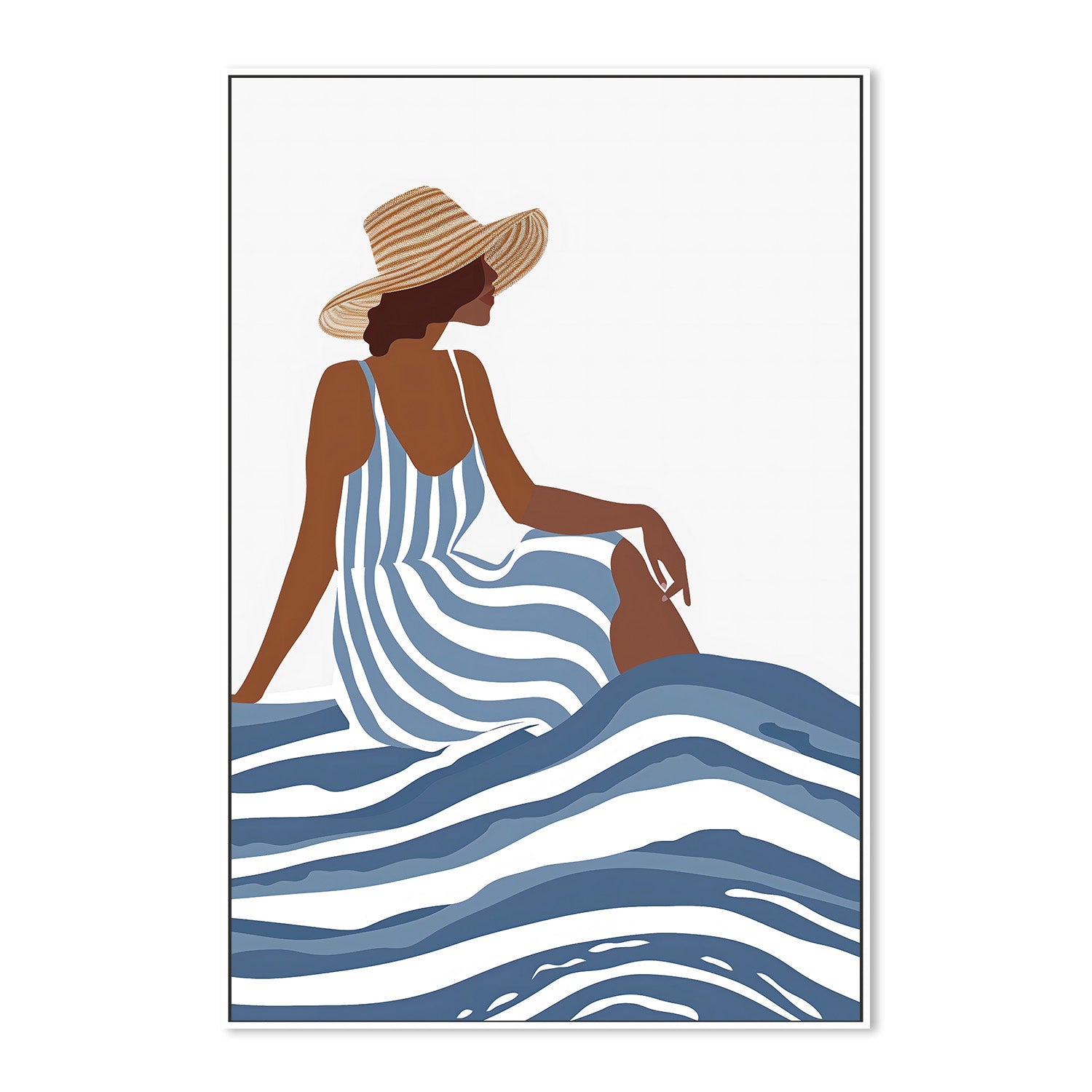 wall-art-print-canvas-poster-framed-The Girl In the Striped Dress-5