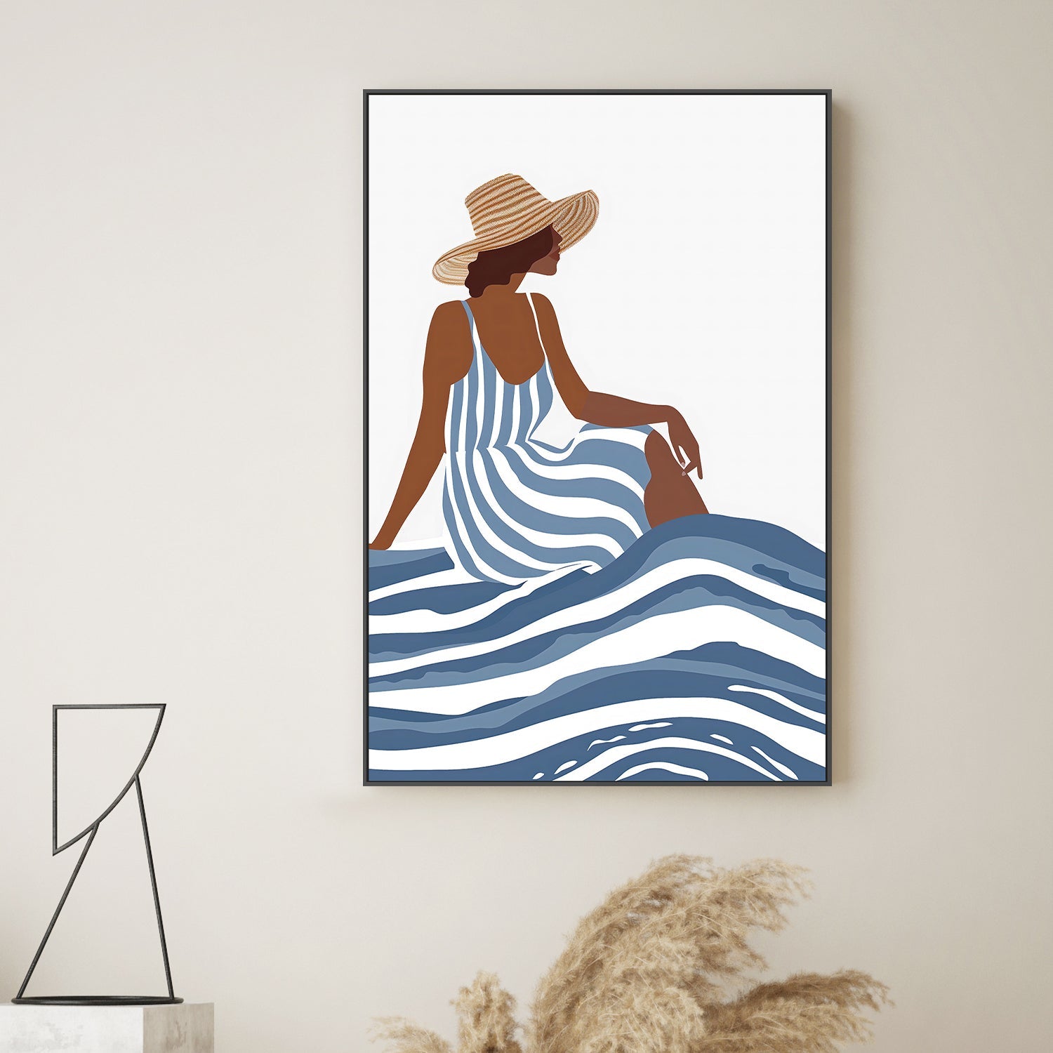 wall-art-print-canvas-poster-framed-The Girl In the Striped Dress-7