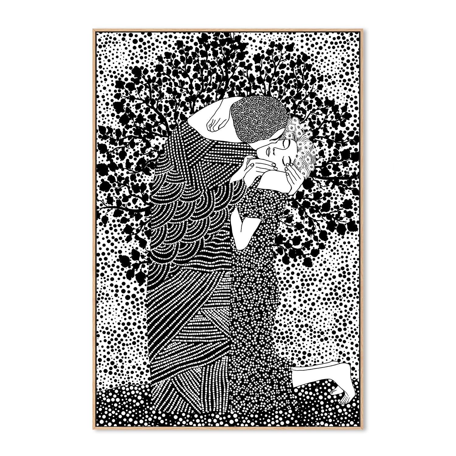 wall-art-print-canvas-poster-framed-The Kiss-4
