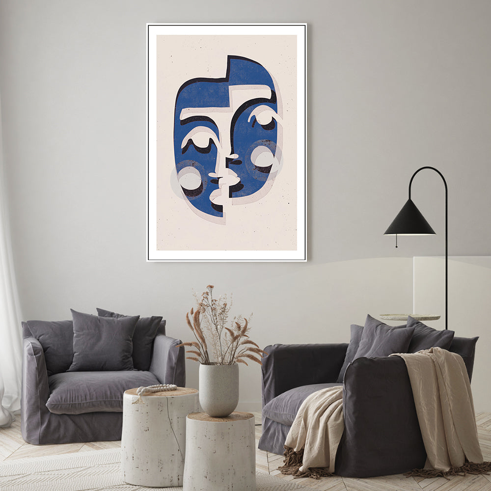 wall-art-print-canvas-poster-framed-The Mask, Blue Version , By Treechild-GIOIA-WALL-ART
