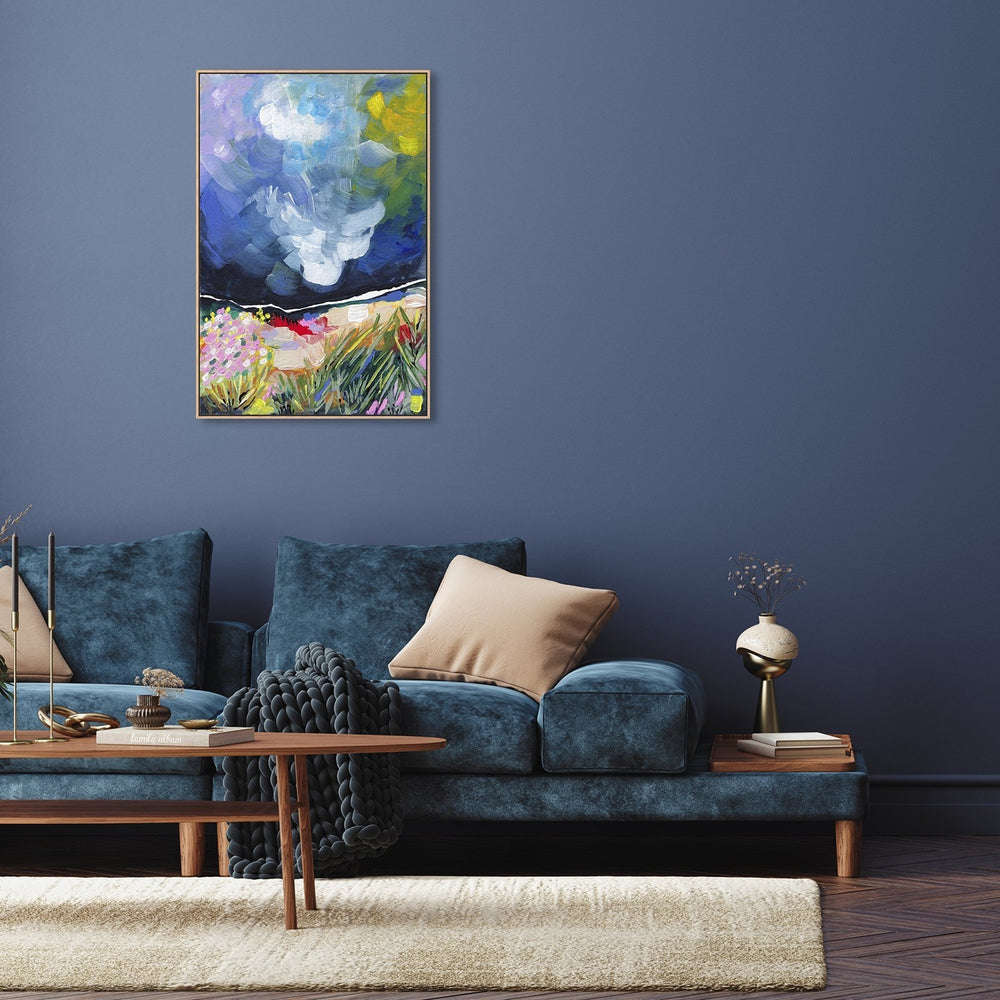 wall-art-print-canvas-poster-framed-The Nebulous Blue Storm-by-Lia Nell-Gioia Wall Art