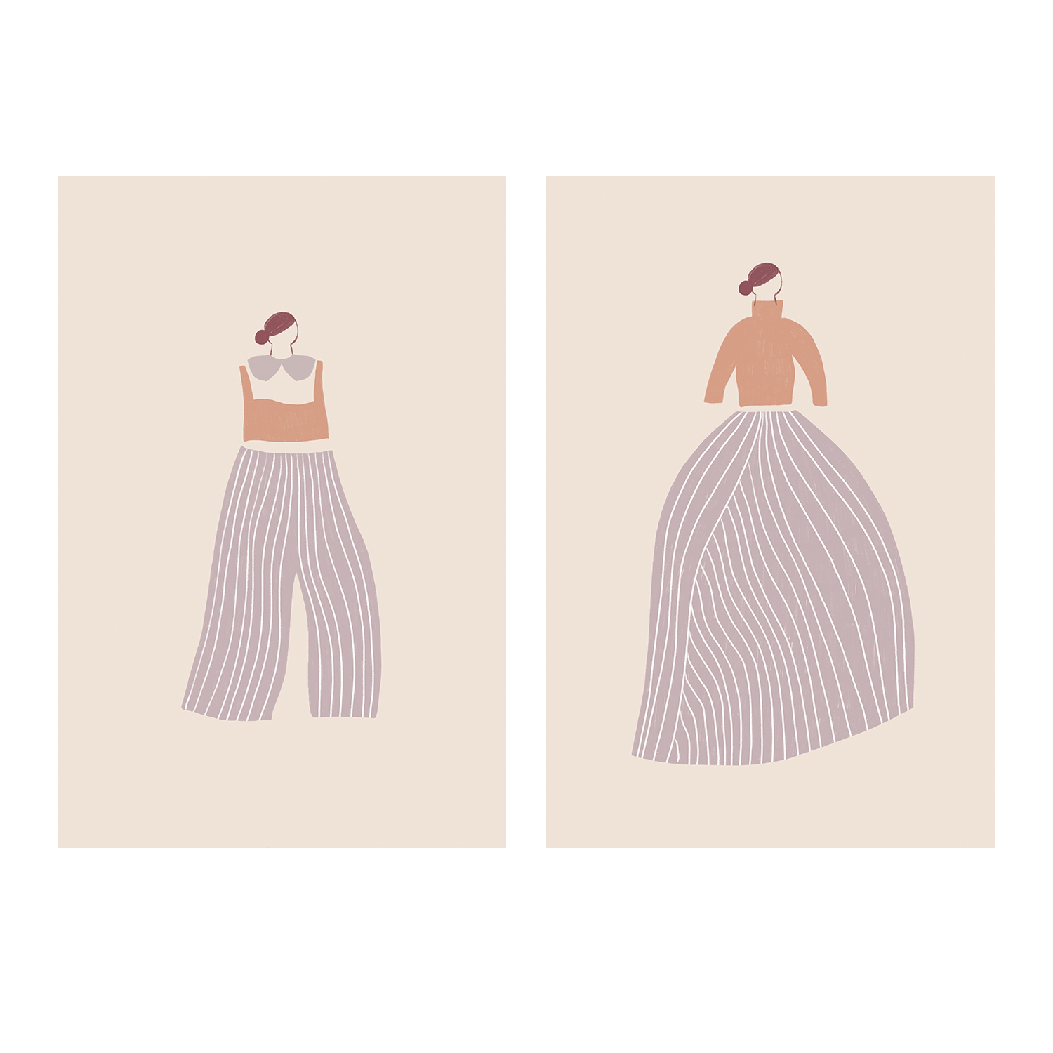wall-art-print-canvas-poster-framed-The Pants And The Skirt, Set Of 2 , By Menina Lisboa-1