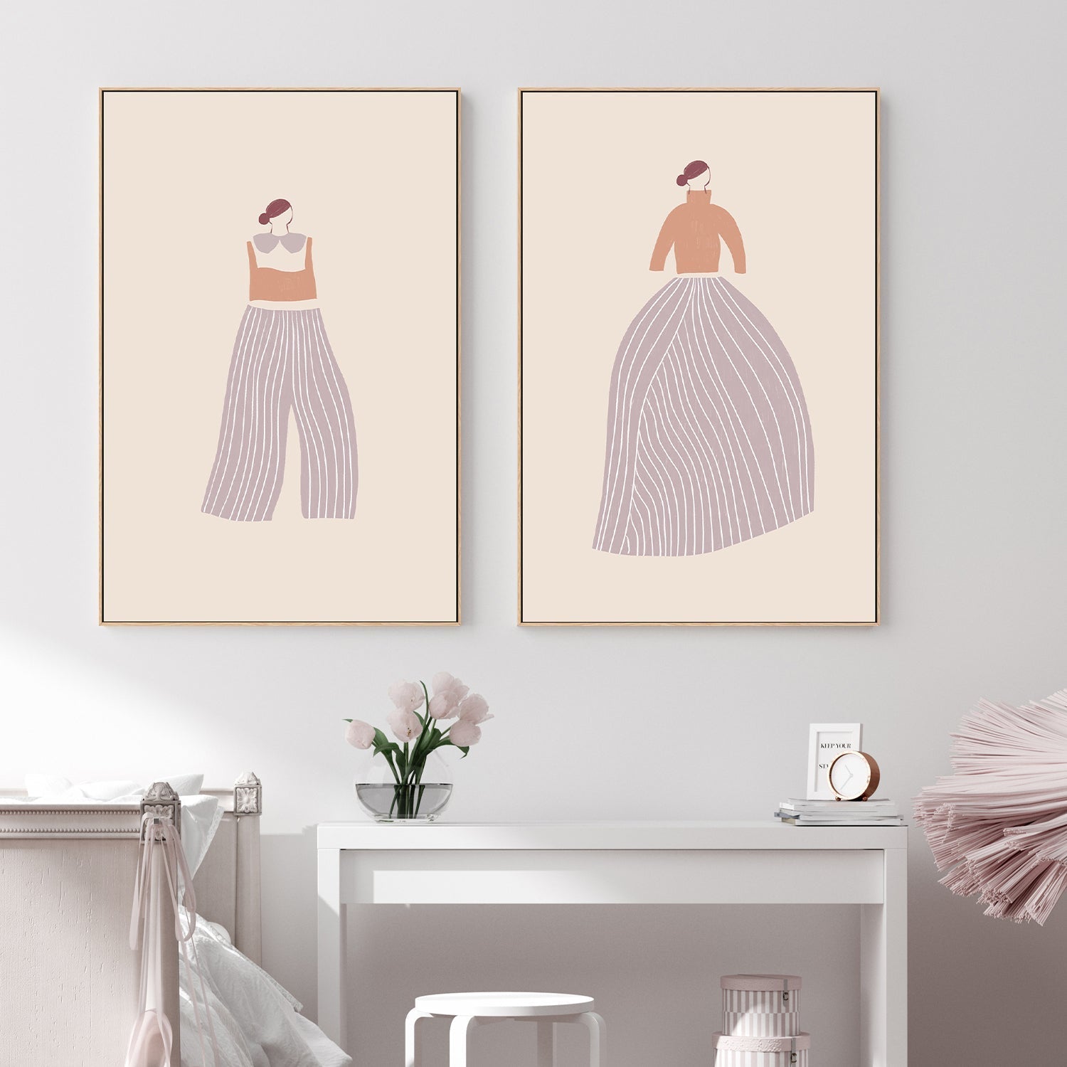 wall-art-print-canvas-poster-framed-The Pants And The Skirt, Set Of 2 , By Menina Lisboa-2