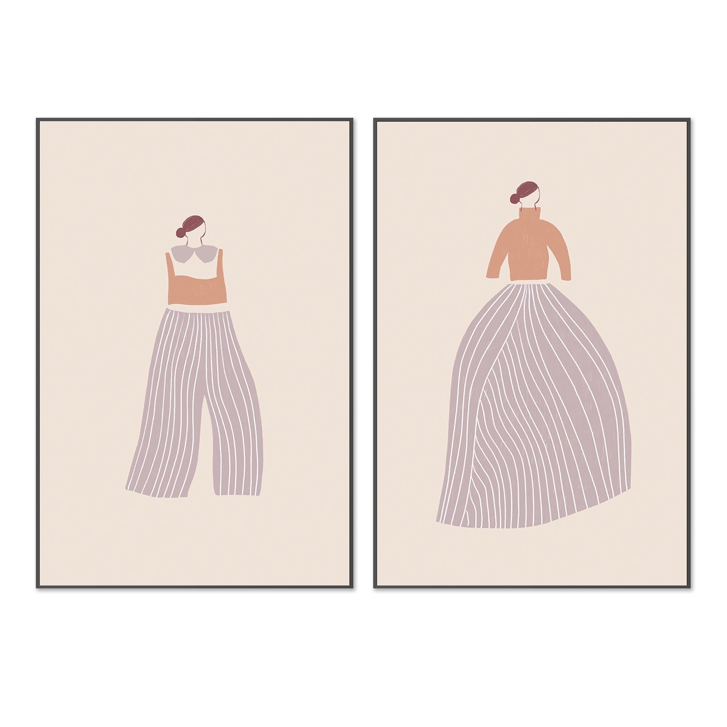 wall-art-print-canvas-poster-framed-The Pants And The Skirt, Set Of 2 , By Menina Lisboa-3
