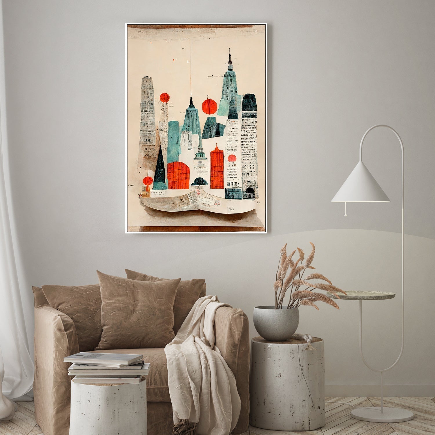wall-art-print-canvas-poster-framed-The Paper City , By Treechild-GIOIA-WALL-ART
