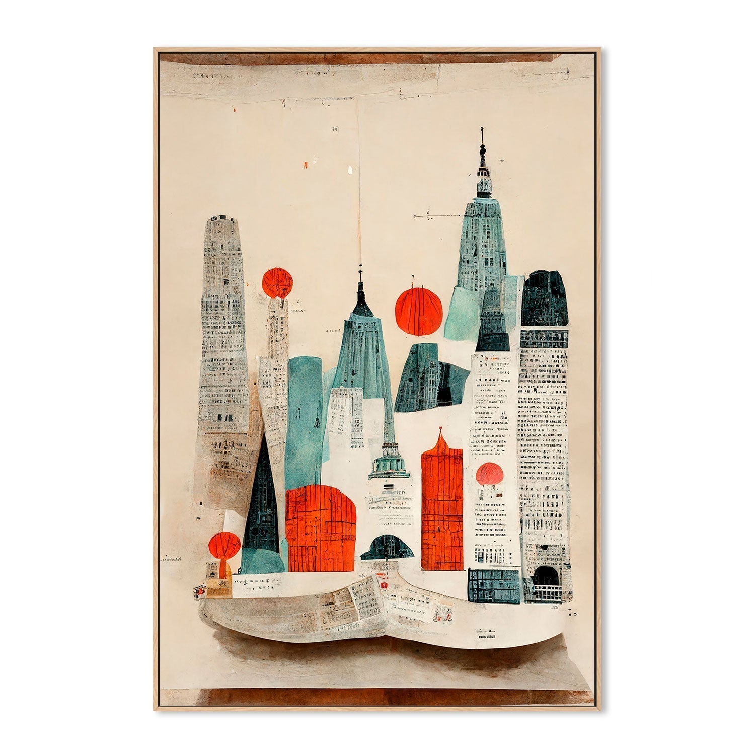 wall-art-print-canvas-poster-framed-The Paper City , By Treechild-GIOIA-WALL-ART
