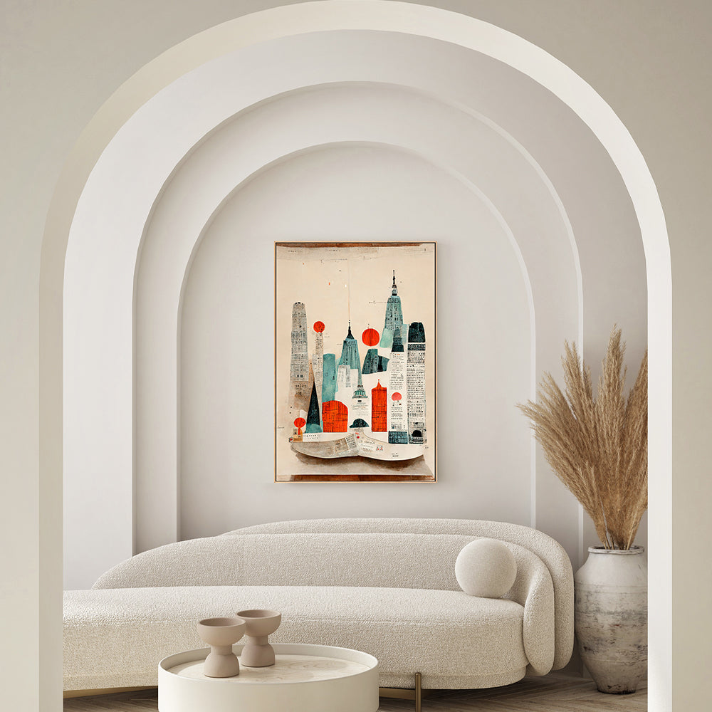 wall-art-print-canvas-poster-framed-The Paper City , By Treechild-GIOIA-WALL-ART