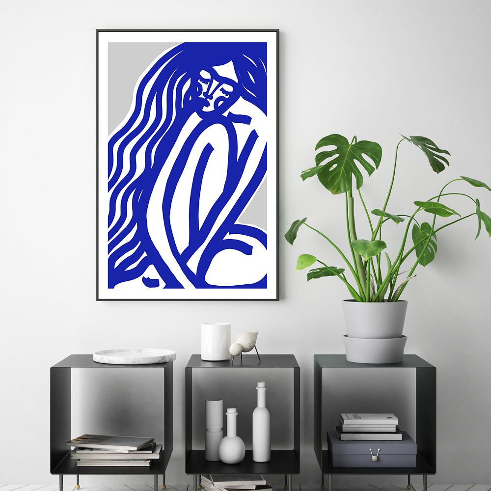 wall-art-print-canvas-poster-framed-The Silence, Blue Style , By Treechild-GIOIA-WALL-ART