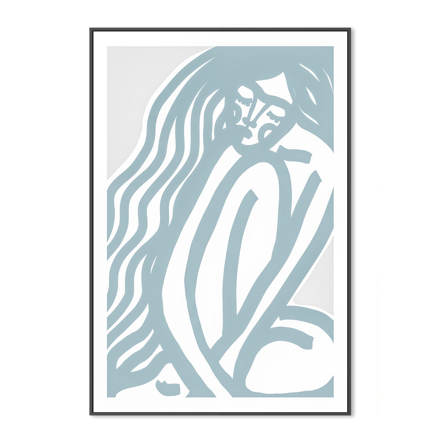 wall-art-print-canvas-poster-framed-The Silence, Pastel Blue Style , By Treechild-GIOIA-WALL-ART