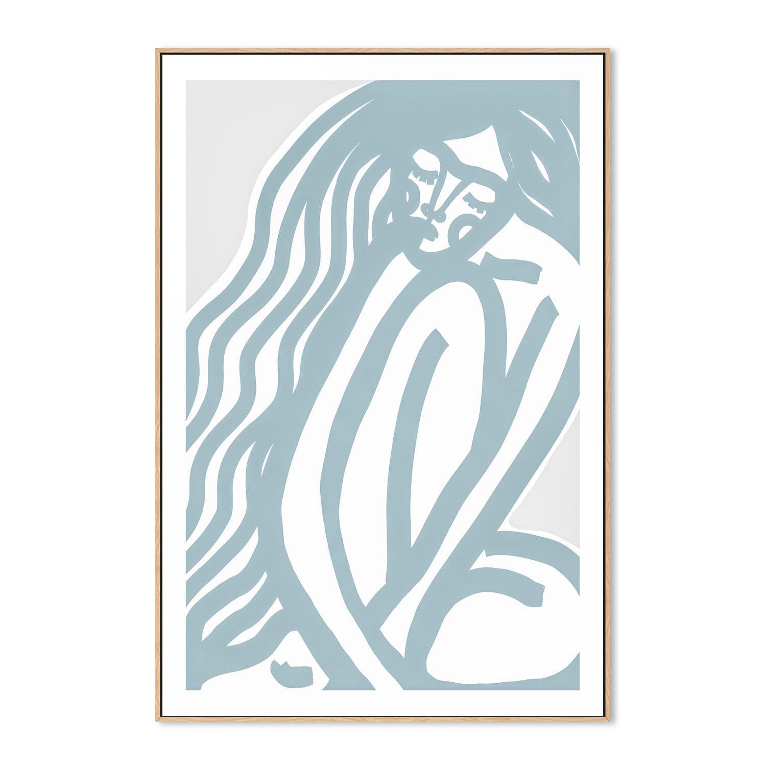 wall-art-print-canvas-poster-framed-The Silence, Pastel Blue Style , By Treechild-GIOIA-WALL-ART