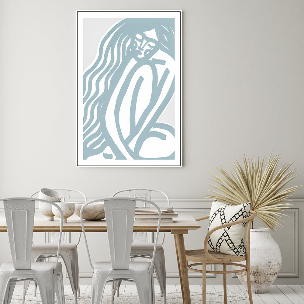 wall-art-print-canvas-poster-framed-The Silence, Pastel Blue Style , By Treechild-GIOIA-WALL-ART