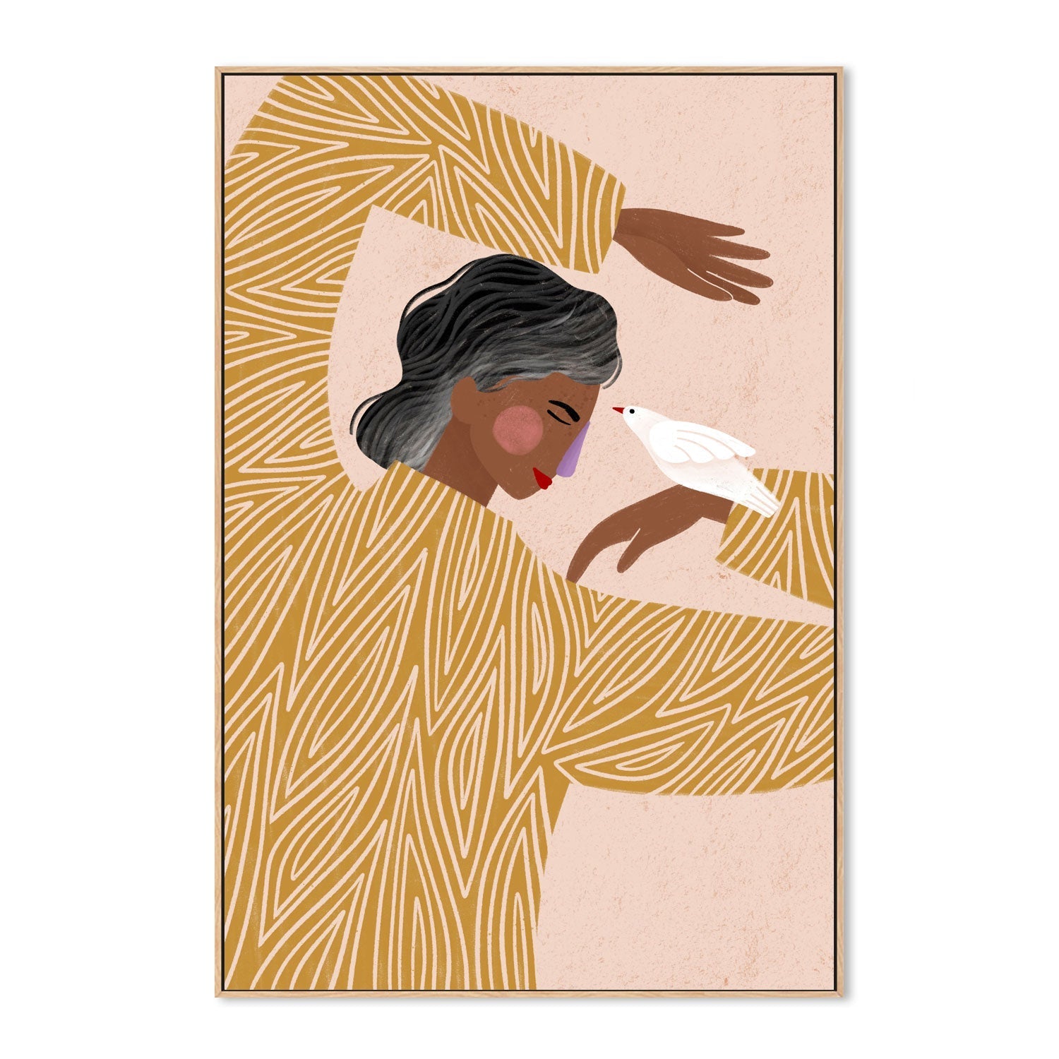wall-art-print-canvas-poster-framed-The Woman With The Bird-4