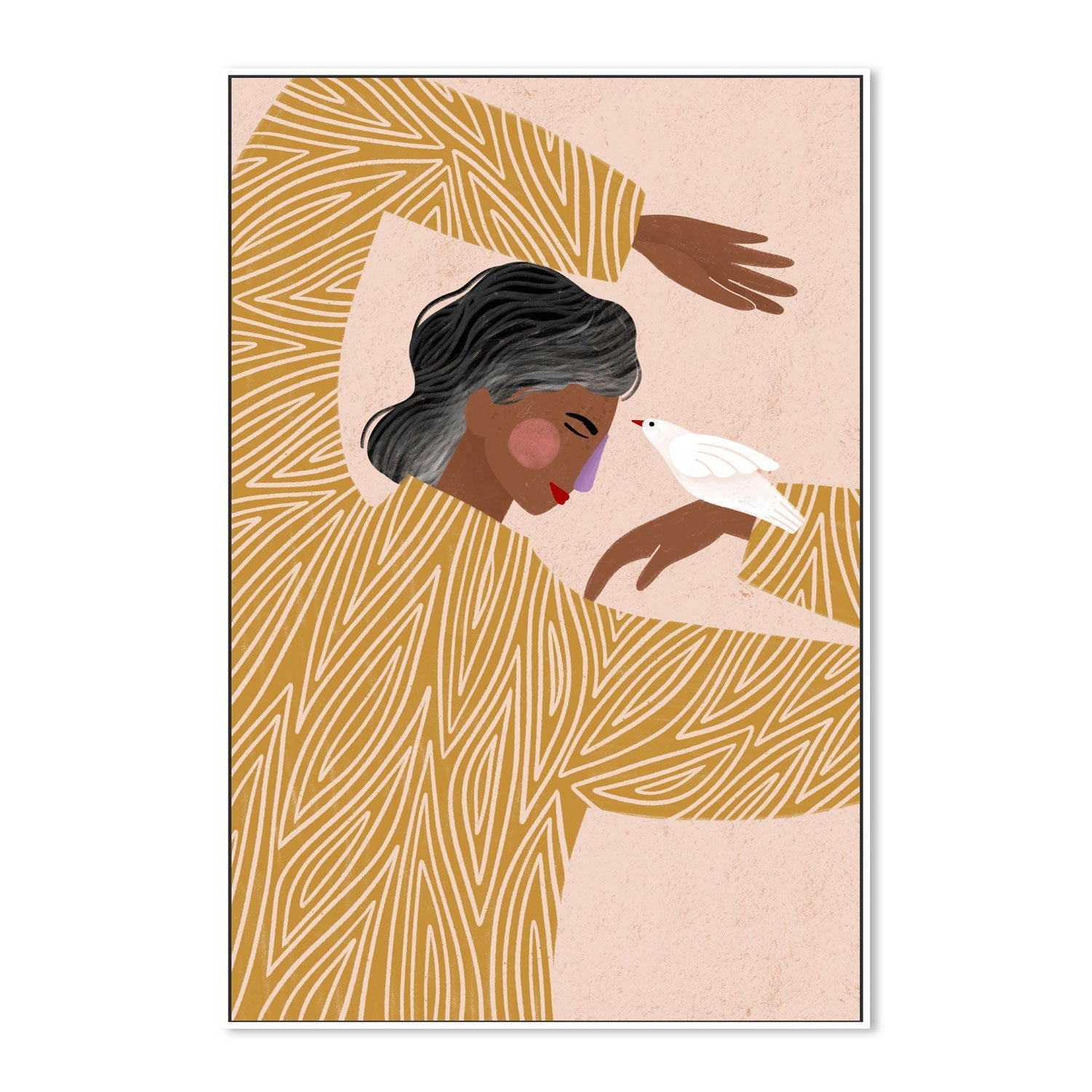 wall-art-print-canvas-poster-framed-The Woman With The Bird-5