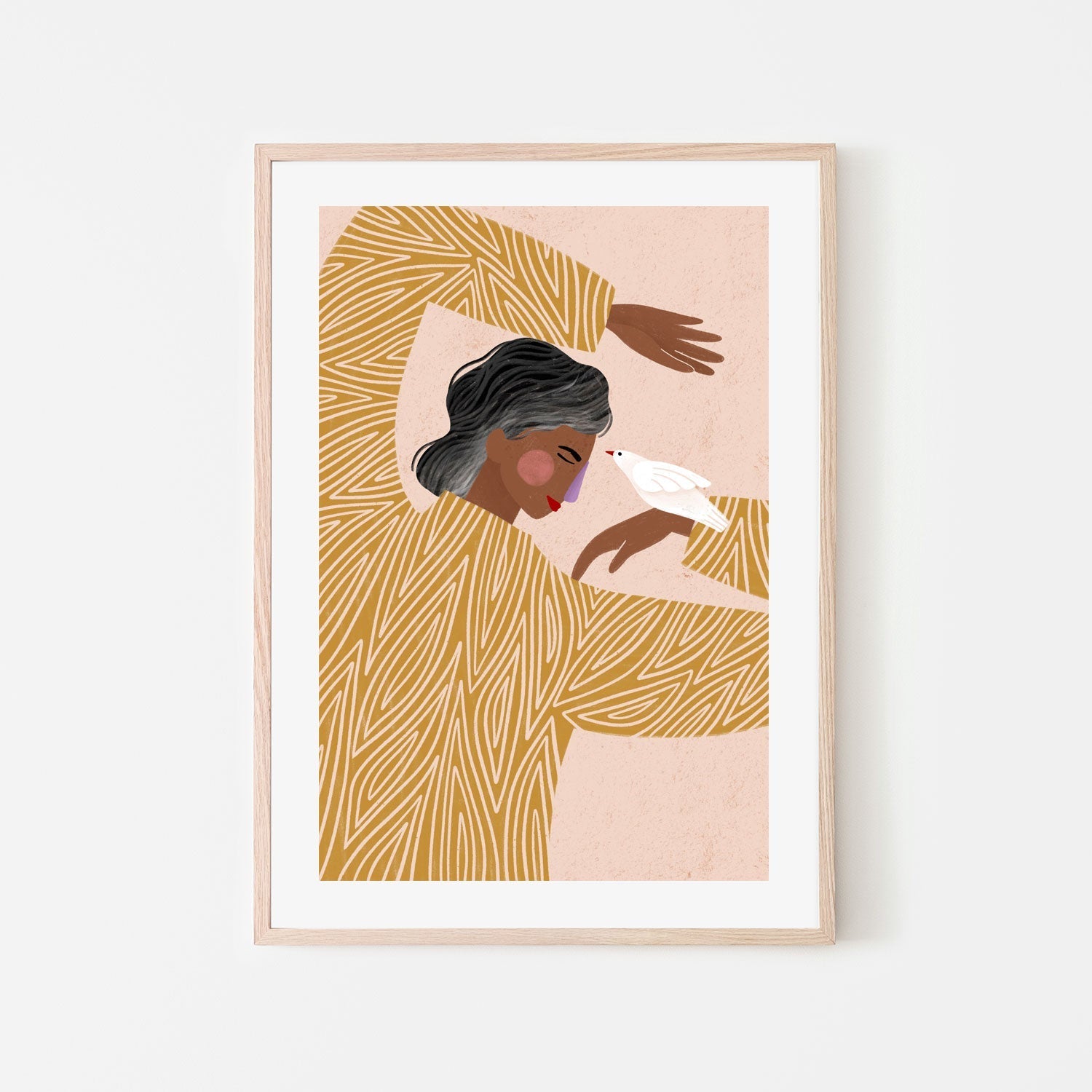 wall-art-print-canvas-poster-framed-The Woman With The Bird-6